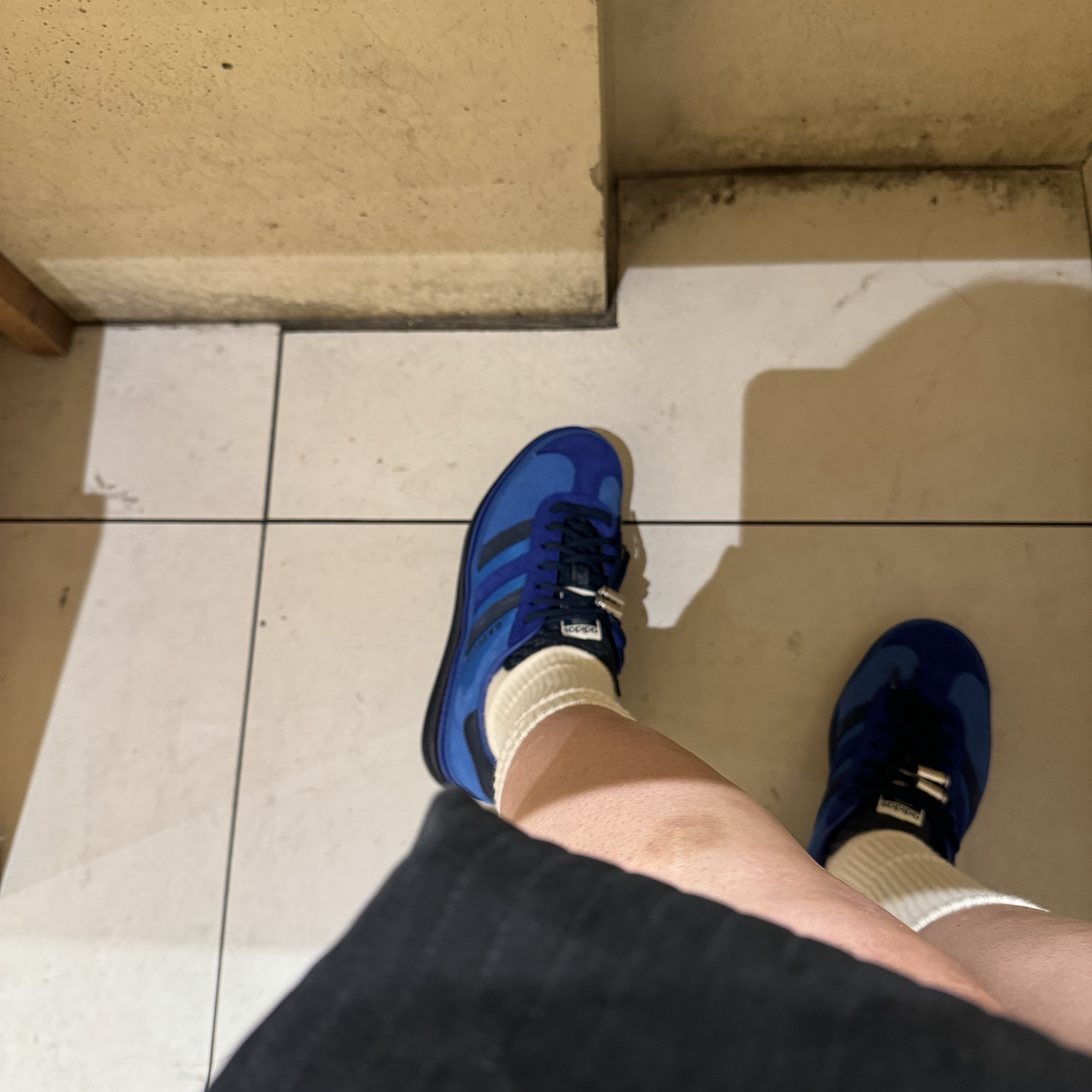 (W) Adidas x Ordinary People Gazelle Bold Bright Royal Semi Lucid Blue 착용 스타일 - 1