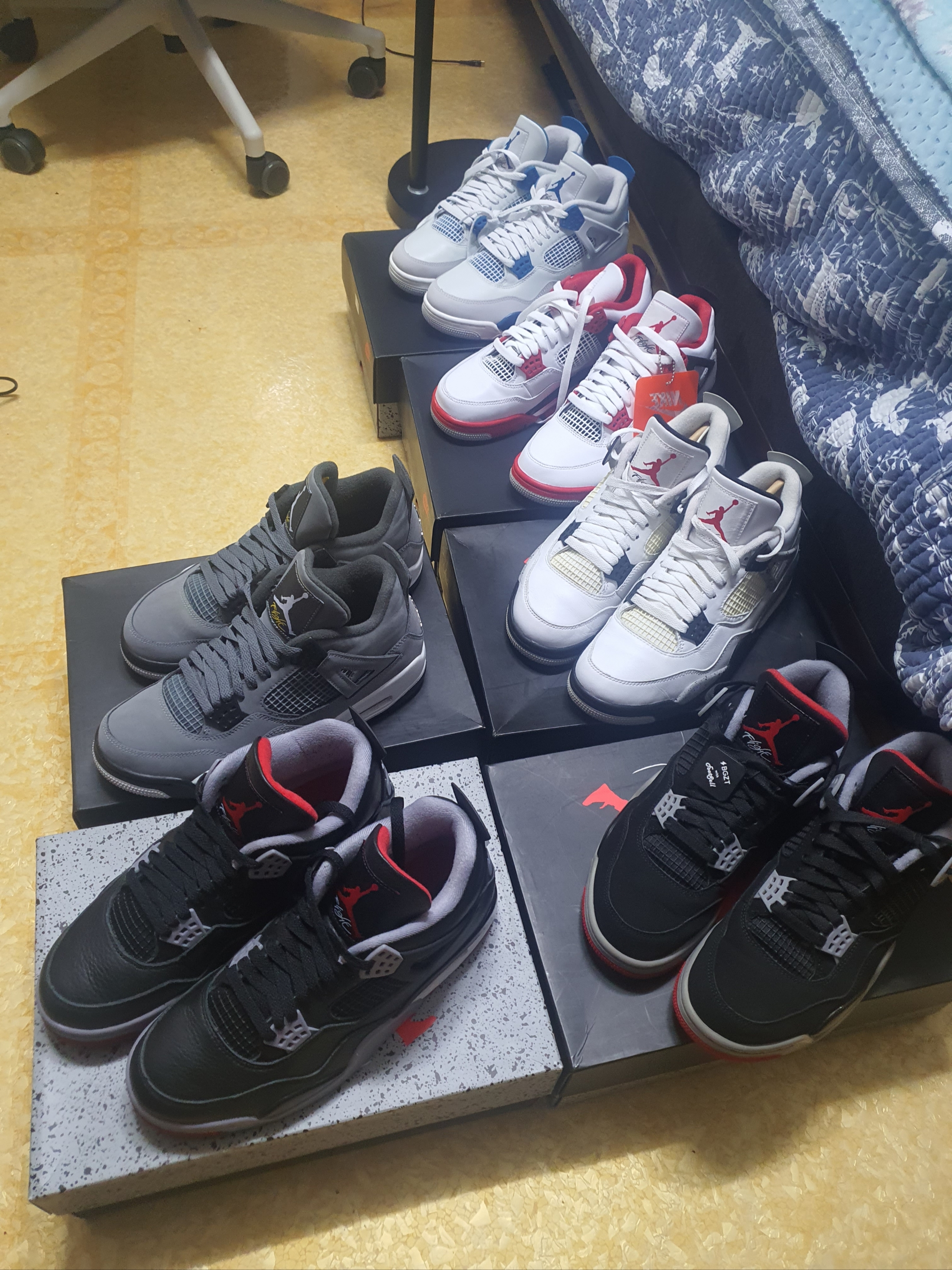 Jordan 4 Retro Bred Reimagined, Jordan 4 Retro OG White Cement 2016 착용 스타일
