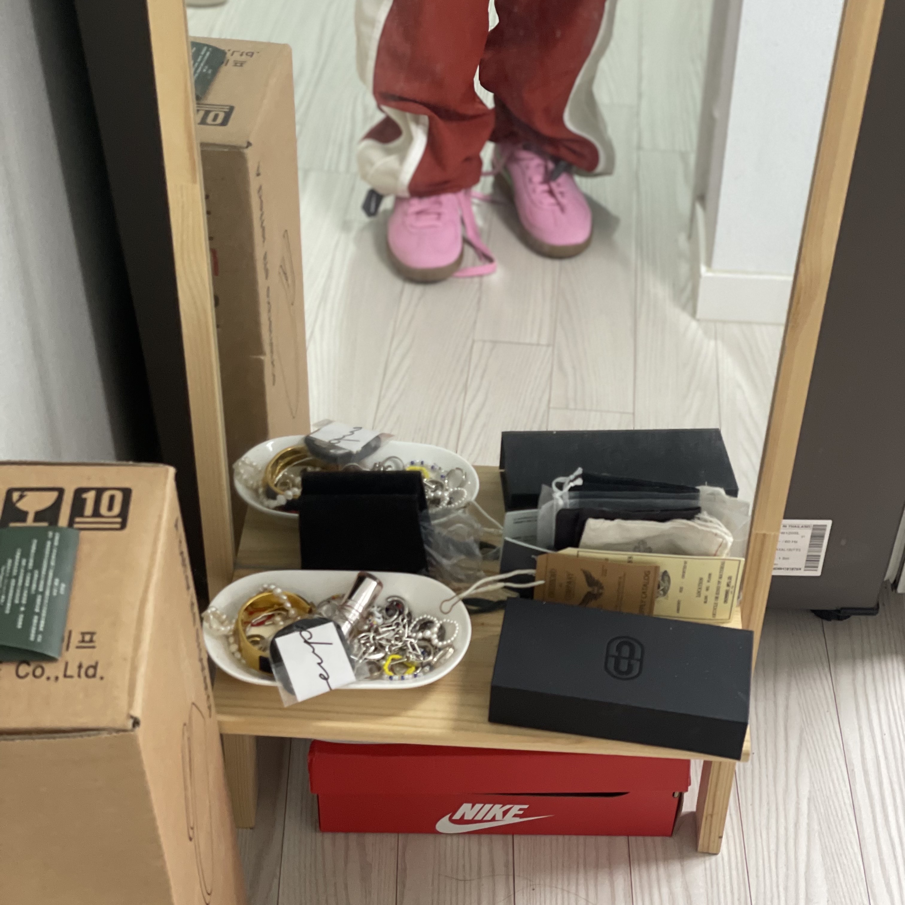 Puma Palermo Special Pink Delight Green 착용 스타일