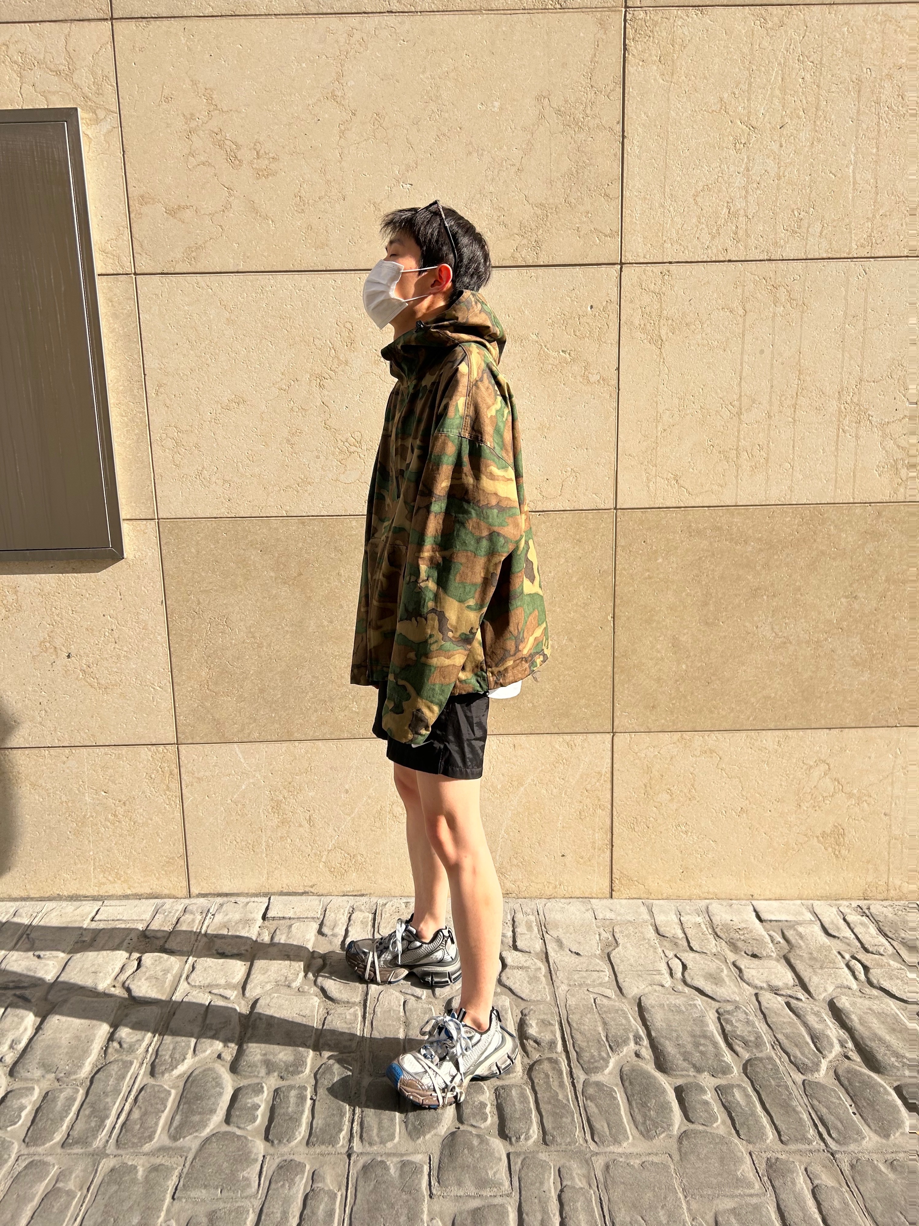 Nonnod Zip Jacket Camo, Balenciaga 3XL Sneakers Worn Out Grey White Blue 착용 스타일 - 3
