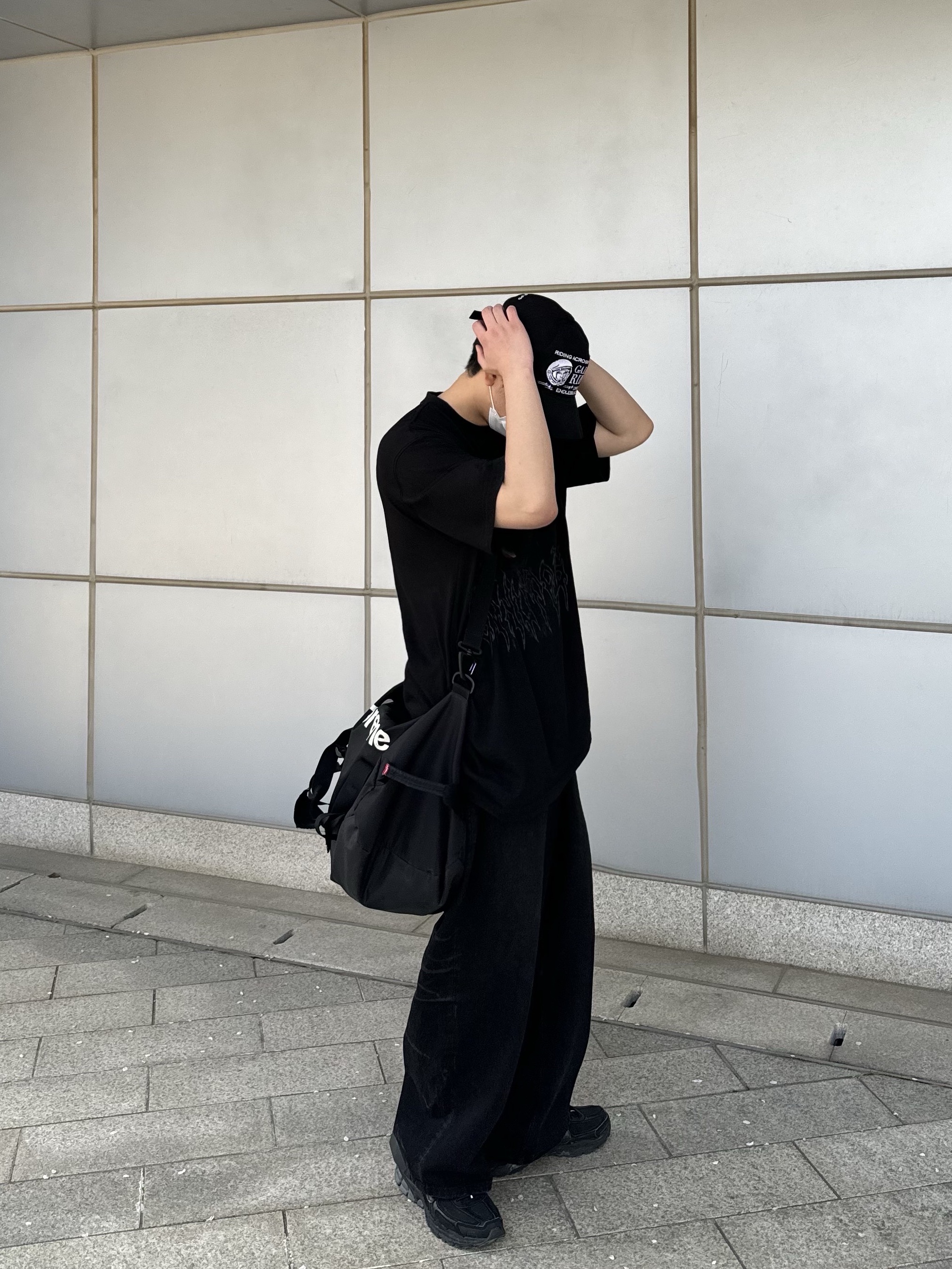 Nike x A-Cold-Wall Zoom Vomero 5 Black, Project G/R Backward Denim Pants Black 착용 스타일 - 3