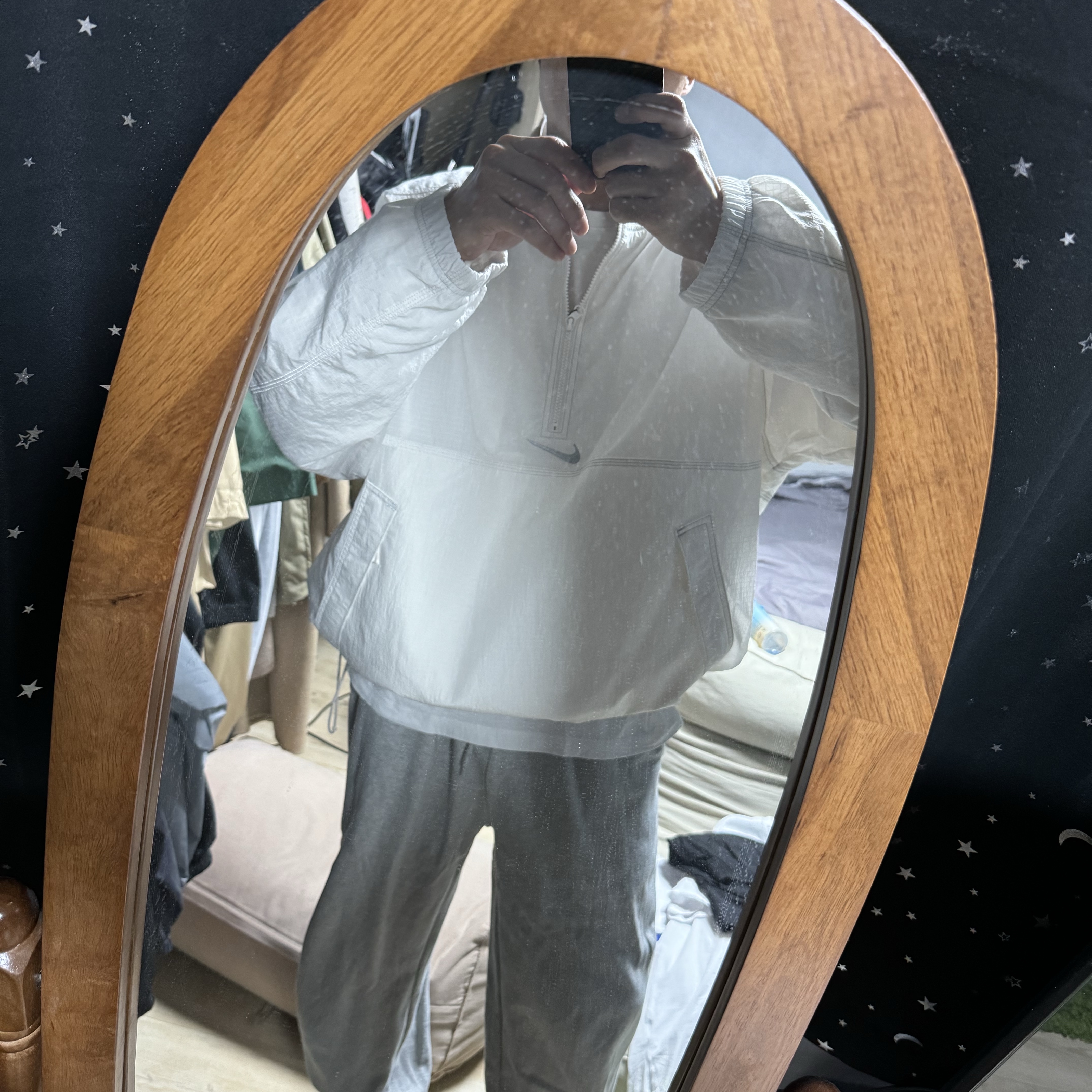 Supreme x Nike Ripstop Pullover White - 24SS 착용 스타일