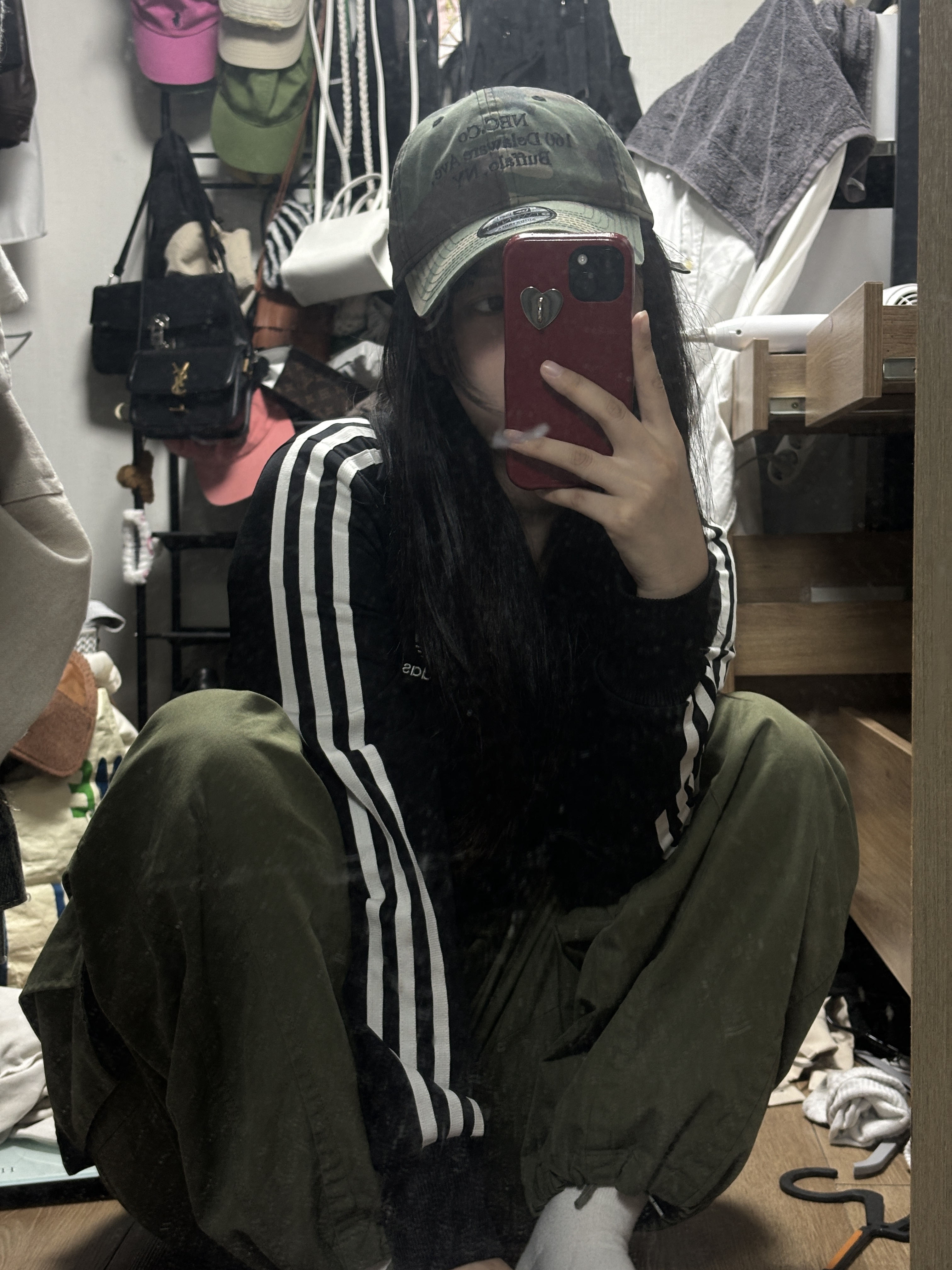 Adidas Adicolor Classics Firebird Track Top Black - KR Sizing, Thisisneverthat x New Era x MLB New York Yankees Unstructured Ball Cap Woodland Camo 착용 스타일
