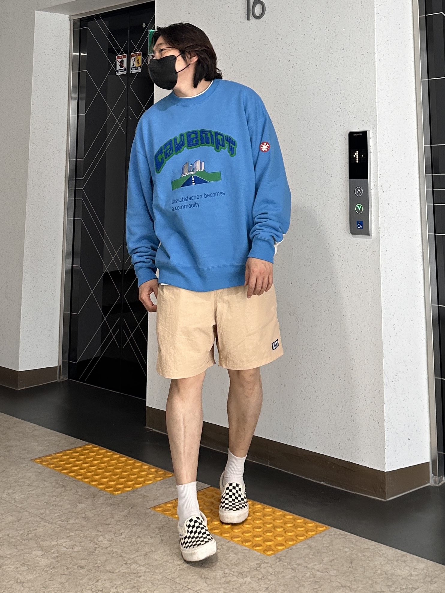 Vans Classic Slip-On Platform Checkerboard 착용 스타일 - 2