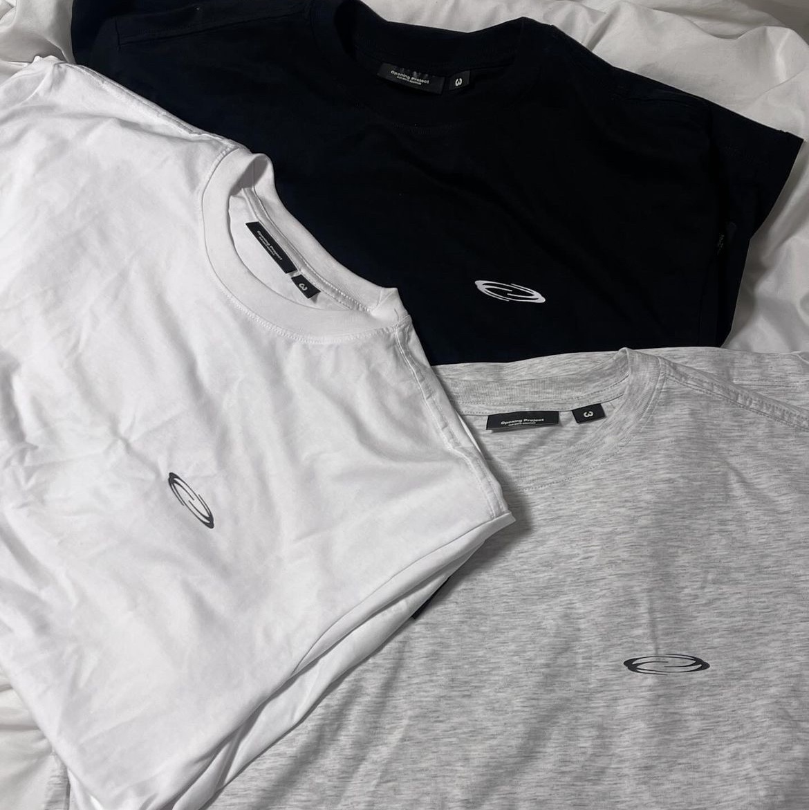 Opening Project Small Logo T-Shirts 3Pack, Opening Project Small Logo T Shirt White 착용 스타일 - 2