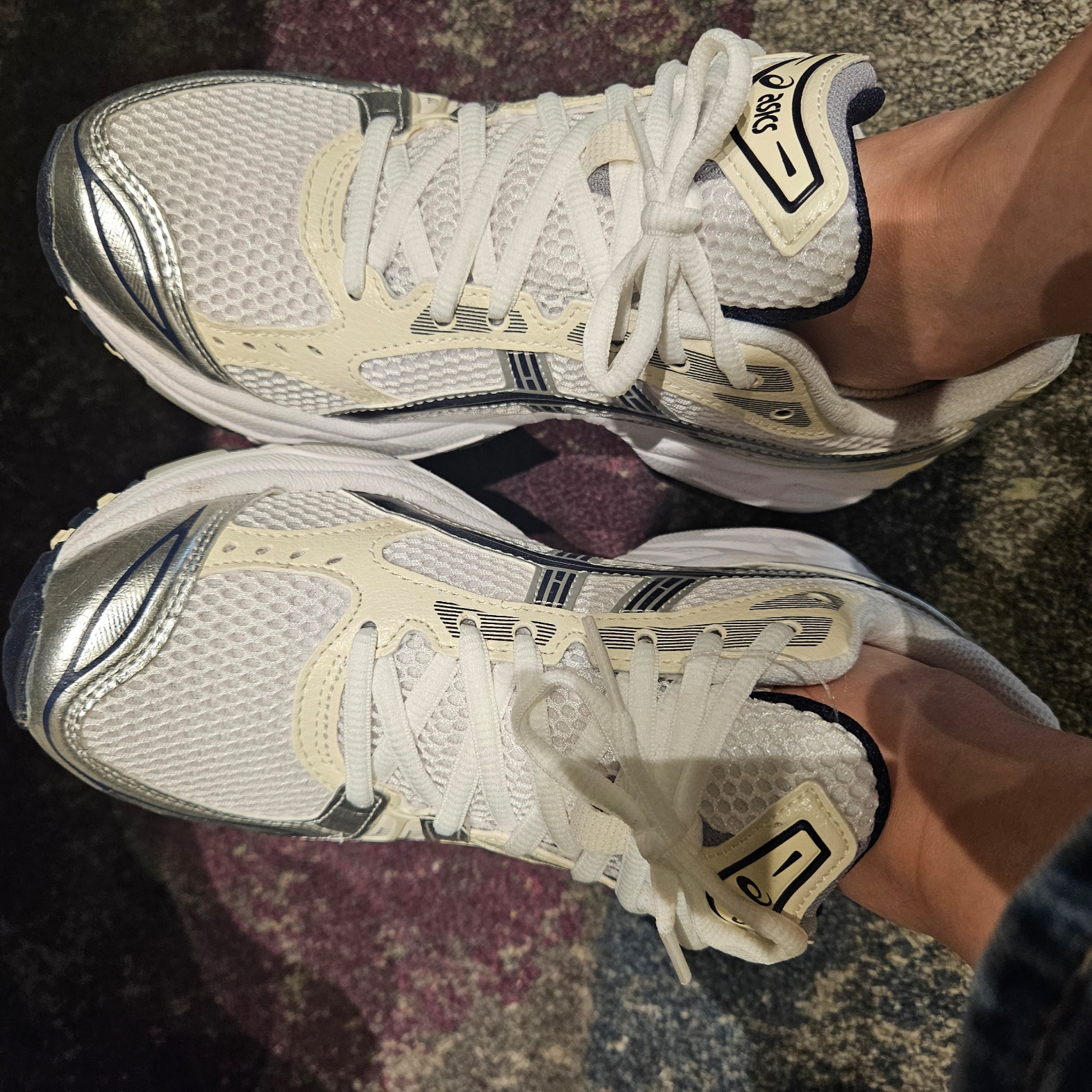 (W) Asics Gel-Kayano 14 White Midnight 착용 스타일 - 1