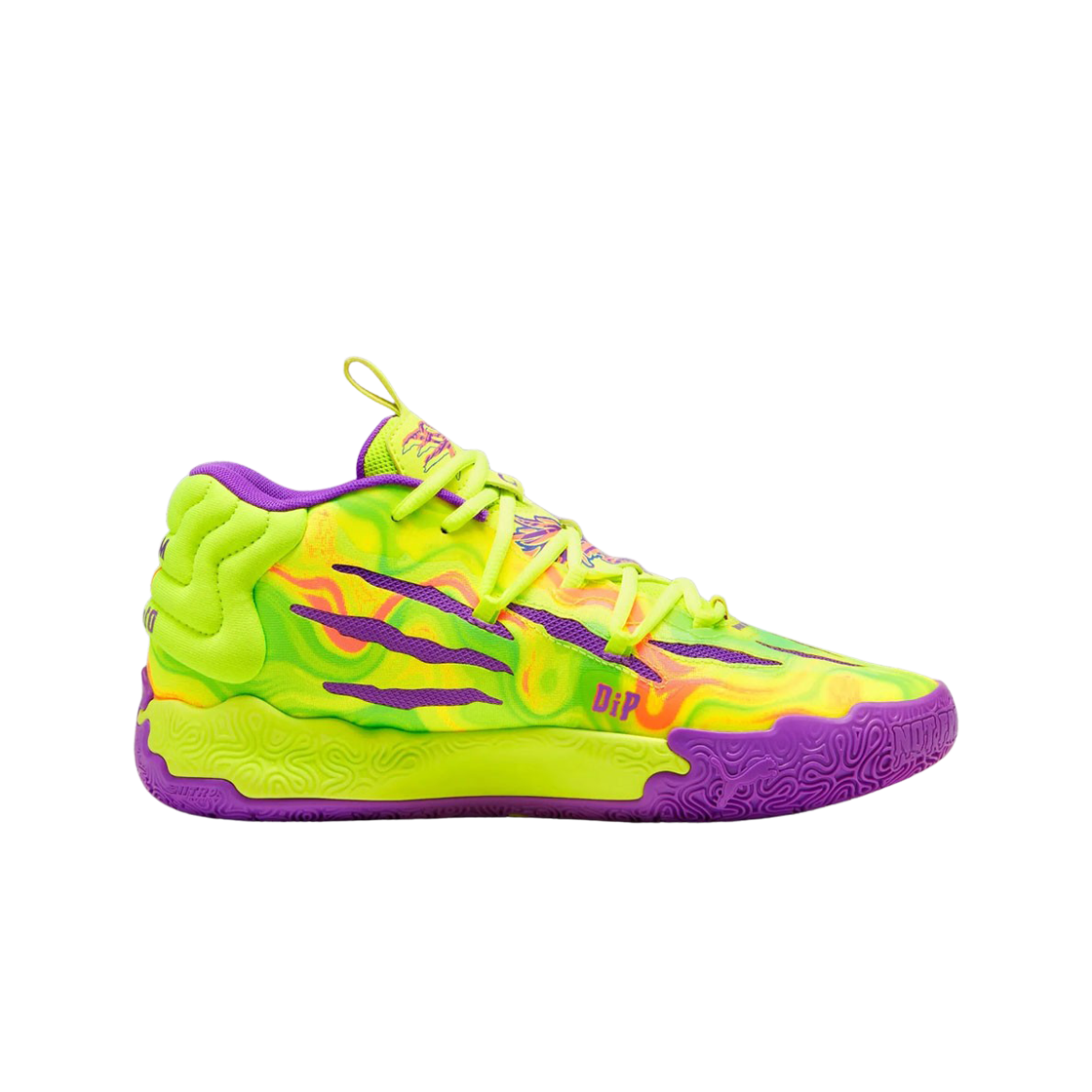 푸마 MB.03 라멜로 볼 세이프티 옐로우 퍼플 글리머(Puma MB.03 Lamelo Ball Safety Yellow Purple Glimmer)