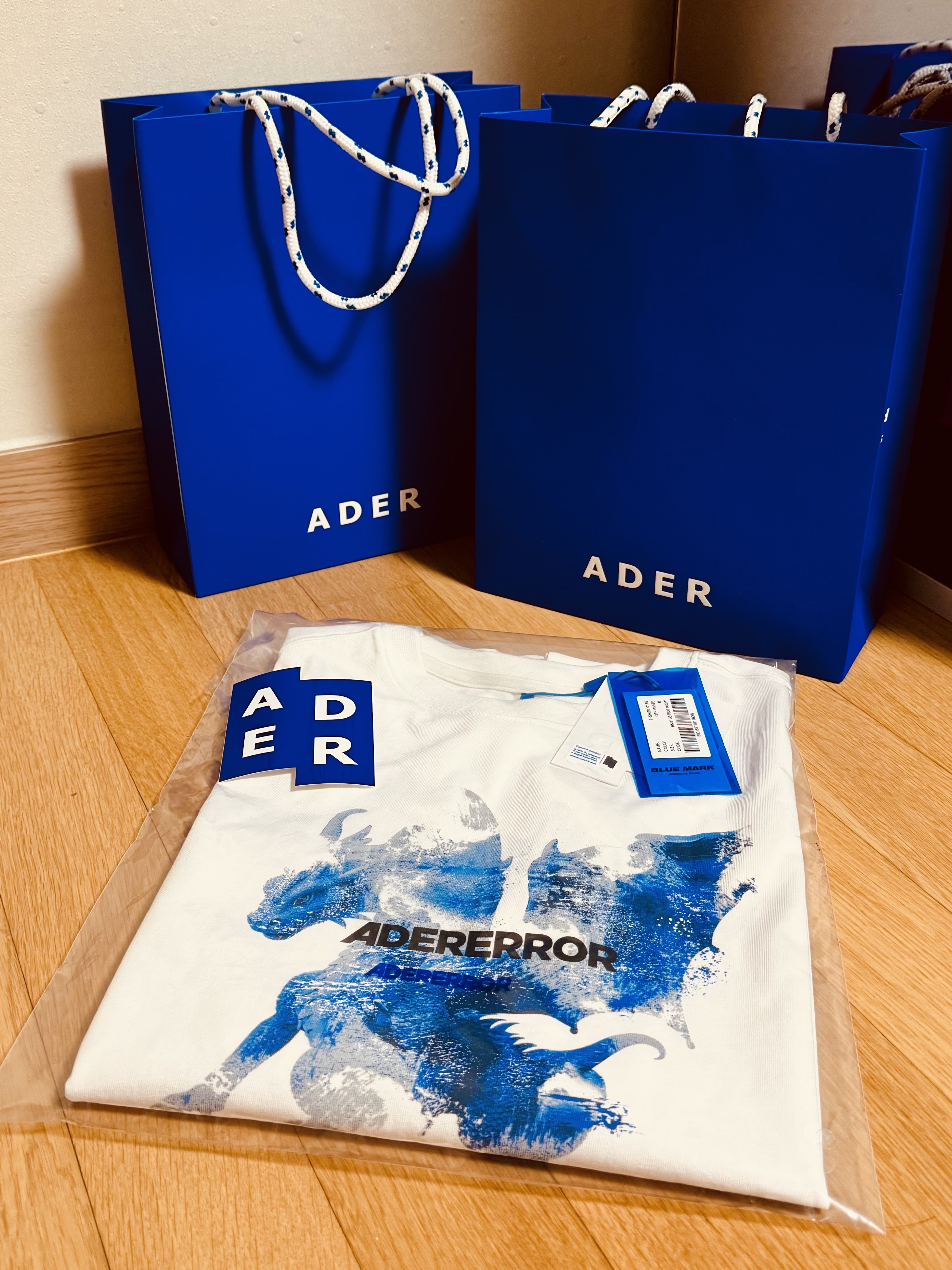 Ader Error Azure T-Shirt Off White 착용 스타일