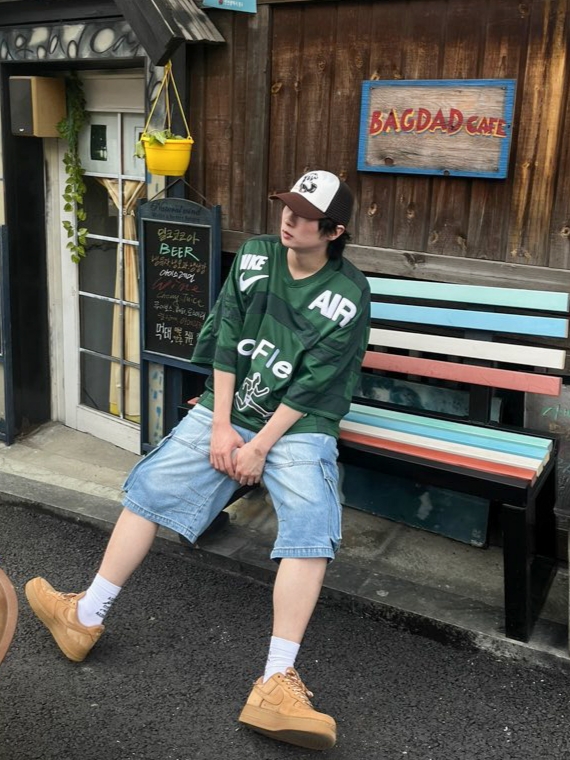 Nike x Cactus Plant Flea Market S/S Jersey Green - US/EU, Nike x Supreme Air Force 1 Low Flax 착용 스타일 - 2