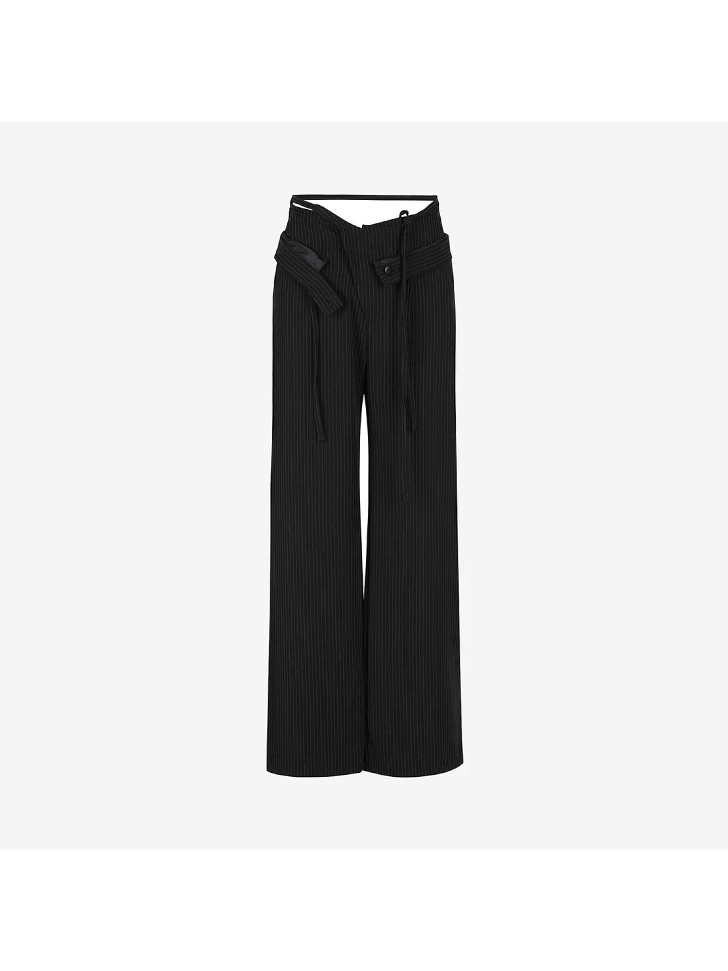 Ottolinger Women Double Fold Suit Trousers Black Pinstripe 착용 스타일 - 6