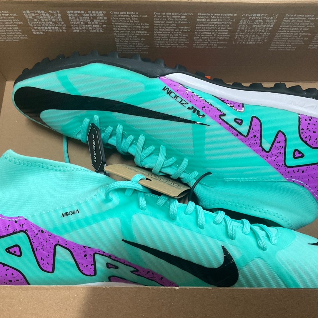 Nike Zoom Mercurial Superfly 9 Academy TF Hyper Turquoise 착용 스타일 - 1