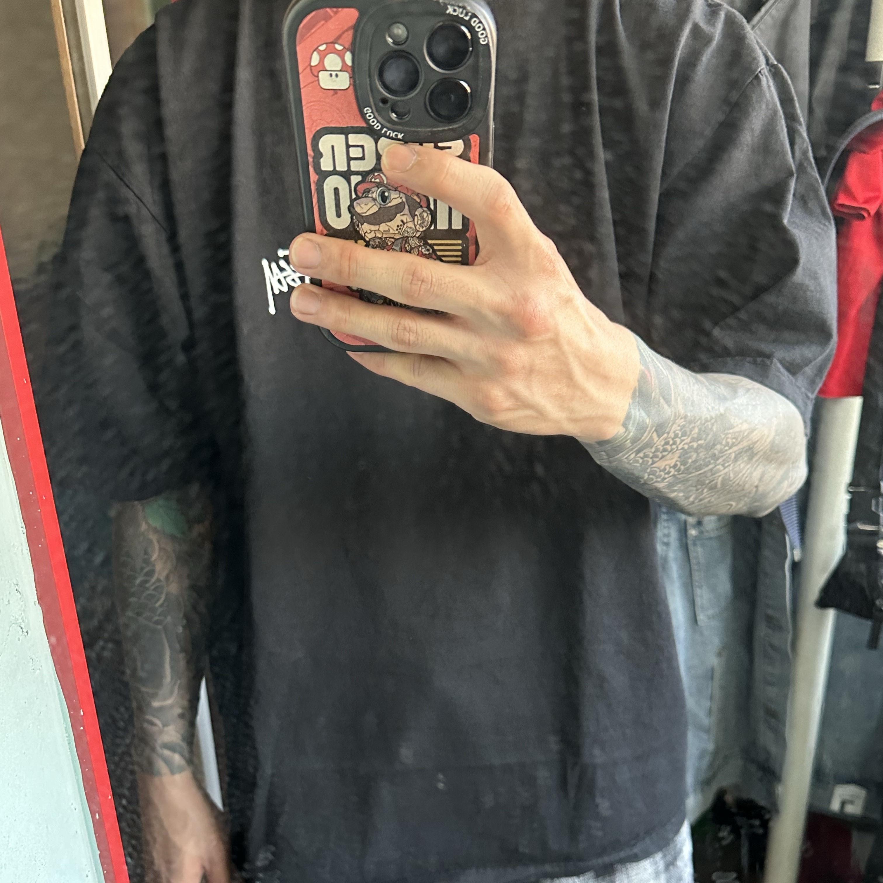 Stussy Basic Stussy Pigment Dyed T-Shirt Black 2023 착용 스타일 - 1