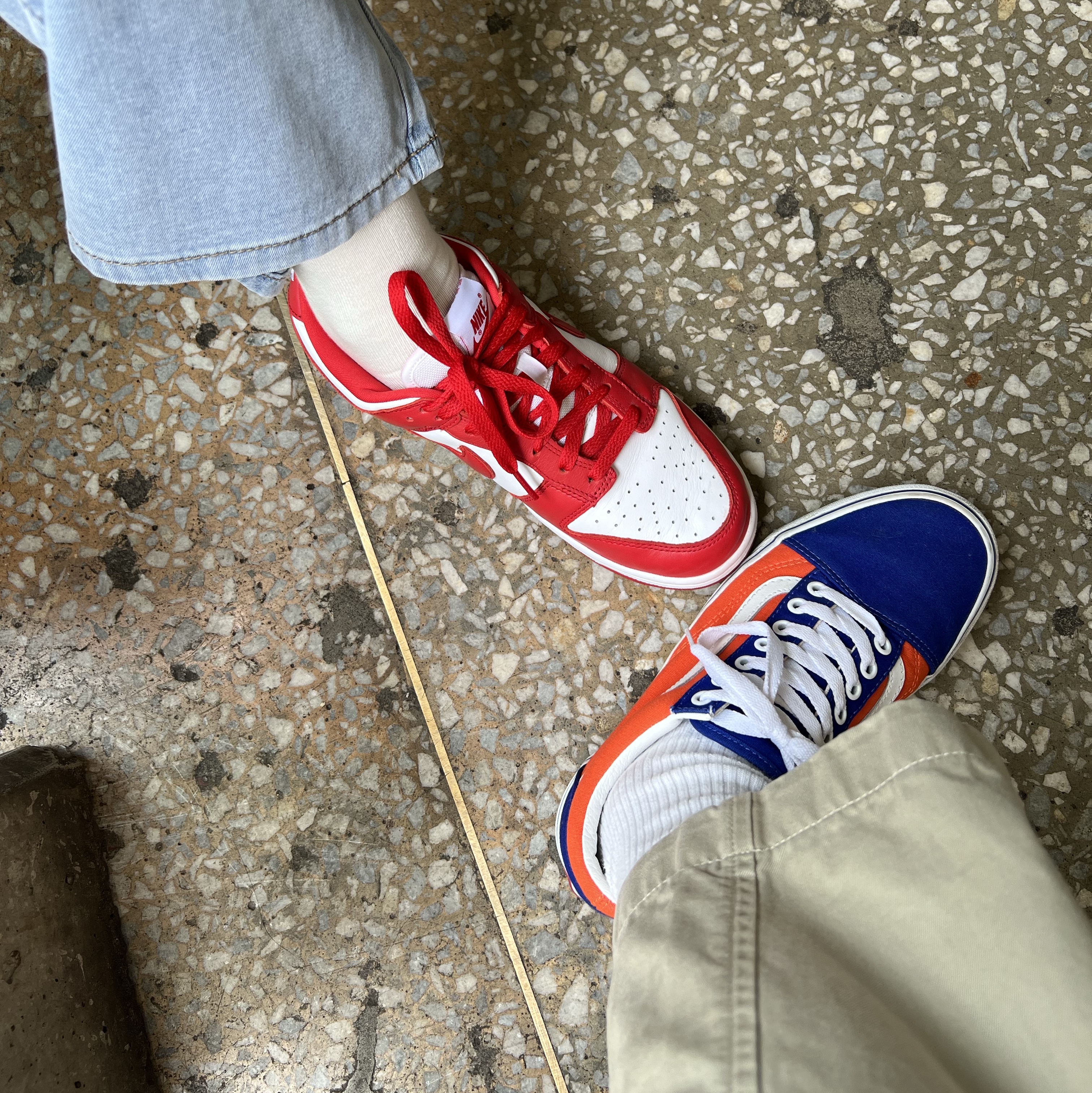 Nike Dunk Low Retro White University Red 2025 착용 스타일