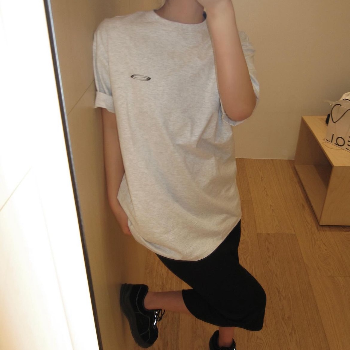 Opening Project Small Logo T-Shirts 3Pack, Opening Project Small Logo T Shirt Melange Grey 착용 스타일