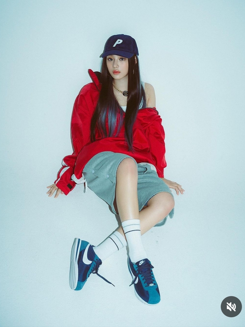 (W) Nike Cortez Midnight Navy 착용 스타일