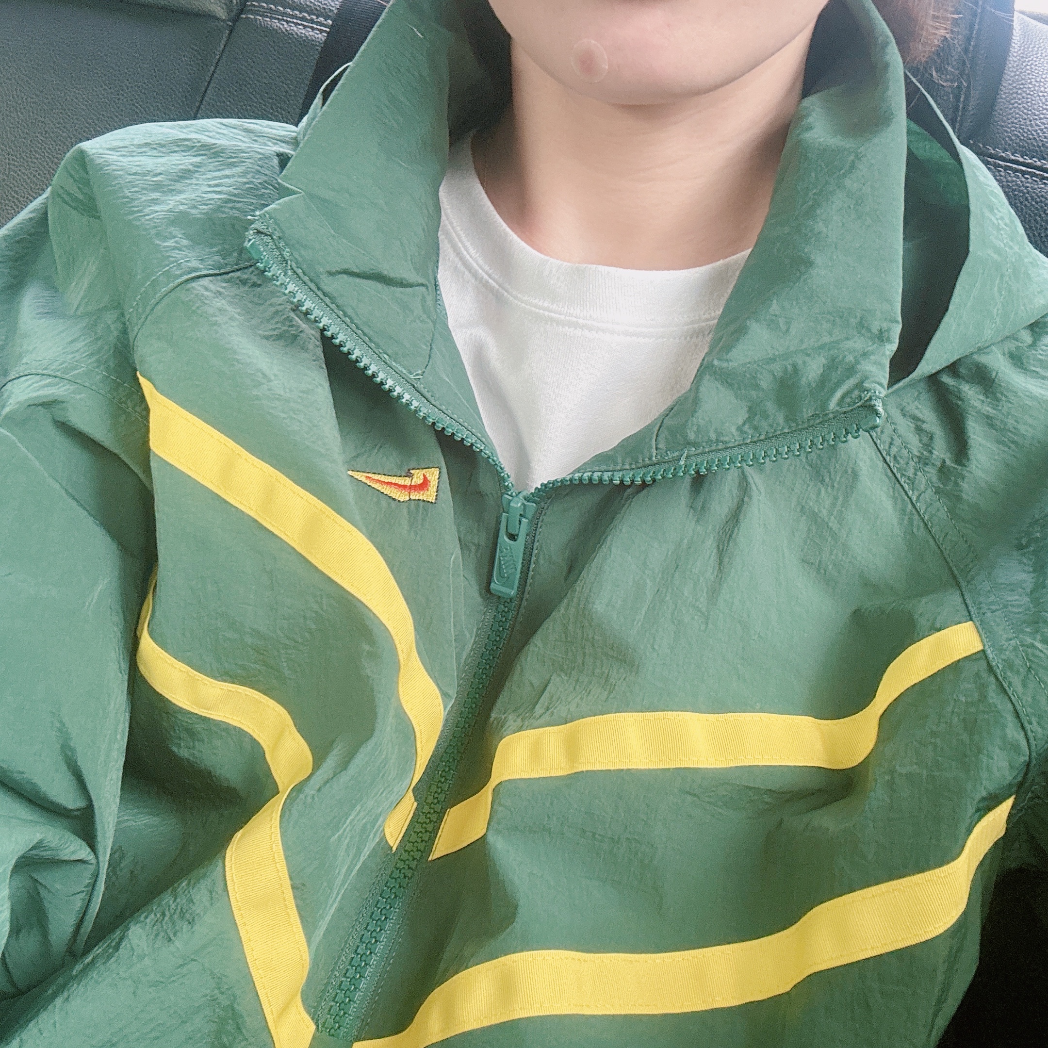 Nike NSW Windrunner Half Zip Lined Hooded Jacket Noble Green - Asia, Maison Kitsune Dressed Fox 6P Cap Navy 착용 스타일 - 2