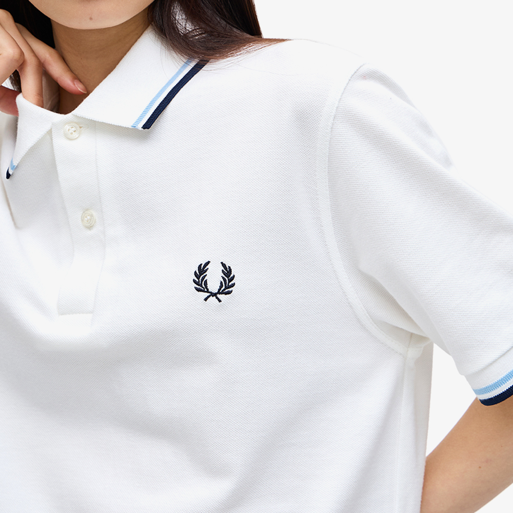 프레드페리 M12 트윈 팁 프레드페리 셔츠 화이트/아이스/네이비(Fred Perry M12 Twin Tipped Fred Perry Shirt White/Ice/Navy) - 4