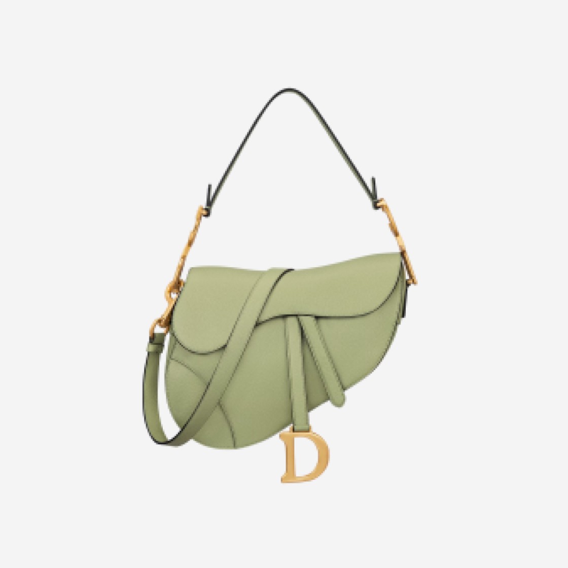 Dior Saddle Bag Strap Ethereal Green Grained Calfskin 상세 이미지 1