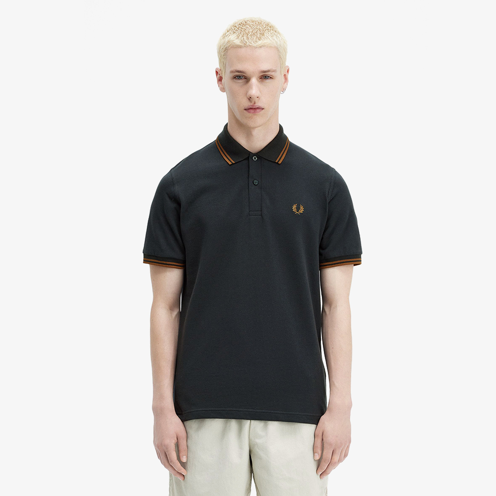프레드페리 M12 트윈 팁 프레드페리 셔츠 나이트그린/다크카라멜(Fred Perry M12 Twin Tipped Fred Perry Shirt Night Green/Dark Caramel) - 3
