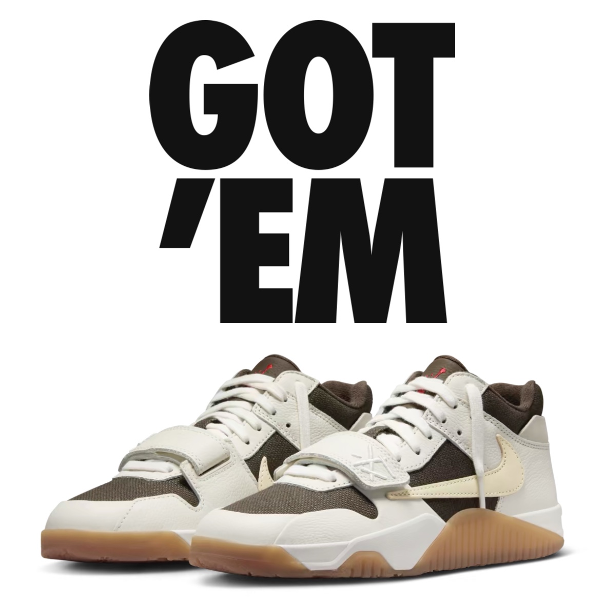Jordan x Travis Scott Jumpman Jack TR Sail and Dark Mocha 착용 스타일