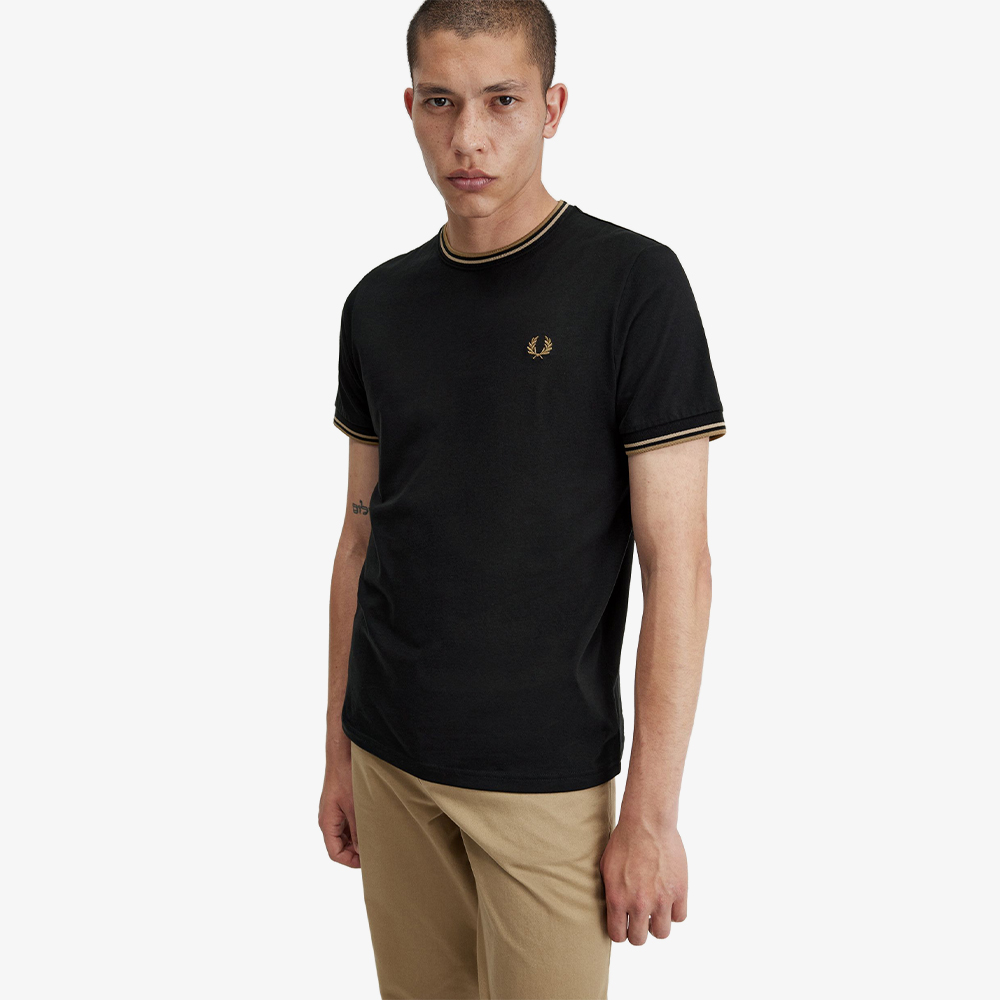 프레드페리 트윈 팁 티셔츠 블랙(Fred Perry Twin Tipped T-Shirt Black/Warm Stone/Shaded Stone) - 5