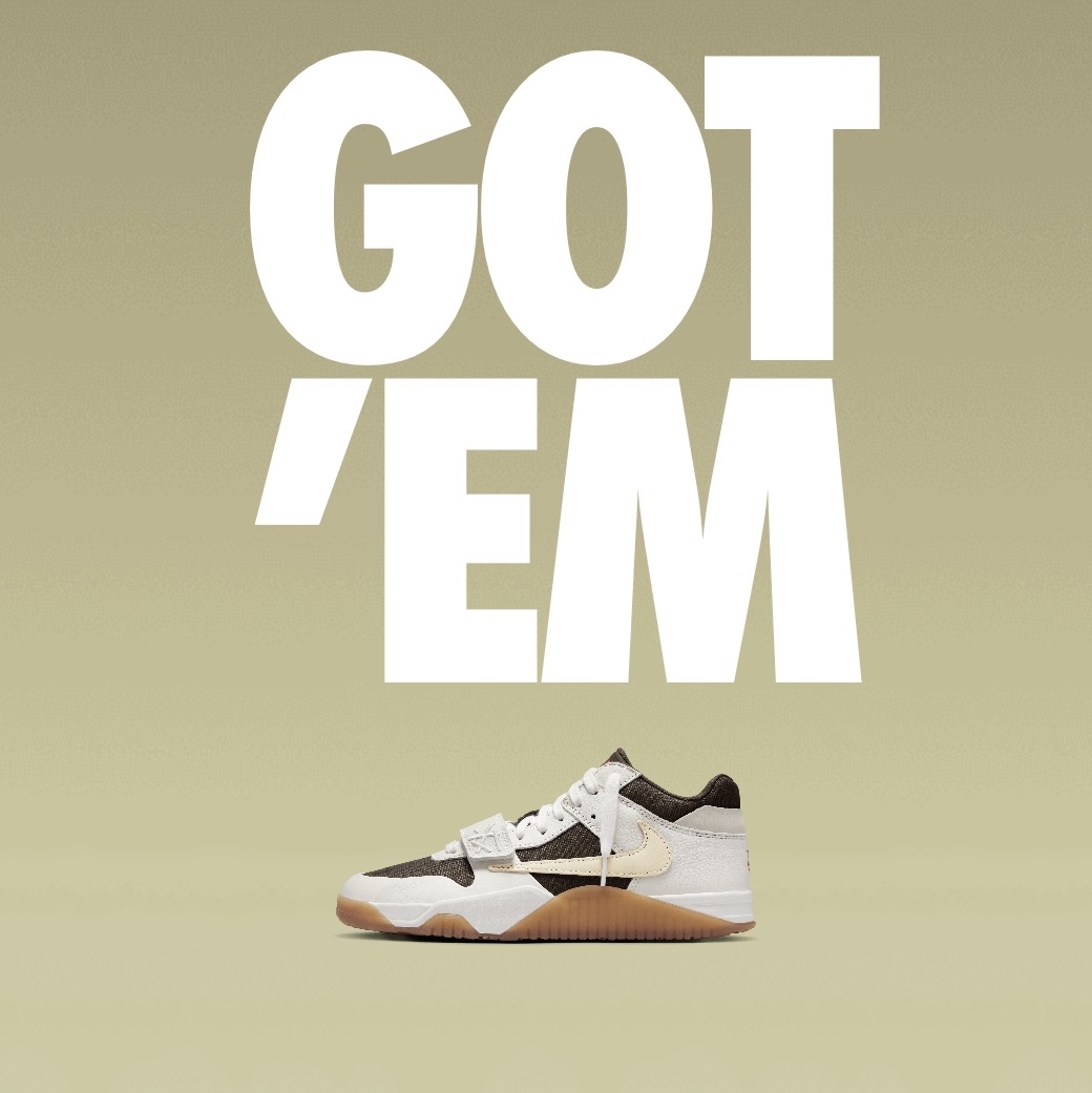 Jordan x Travis Scott Jumpman Jack TR Sail and Dark Mocha 착용 스타일 - 1