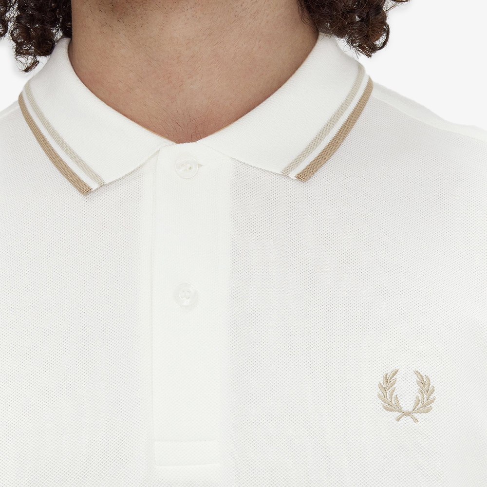 프레드페리 M3600 트윈 팁 프레드페리 셔츠 스노우화이트/오트밀/웜스톤(Fred Perry M3600 Twin Tipped Fred Perry Shirt Snow White/Oatmeal/Warm Stone) - 4