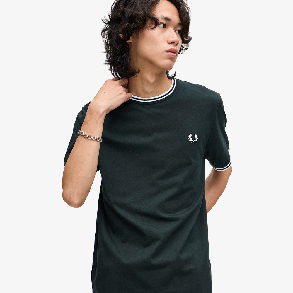프레드페리 트윈 팁 티셔츠 나이트그린(Fred Perry Twin Tipped T-Shirt Night Green/White) - 5