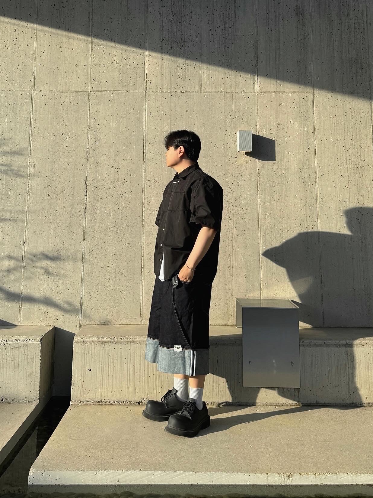 Balenciaga Steroid Derby Black 착용 스타일