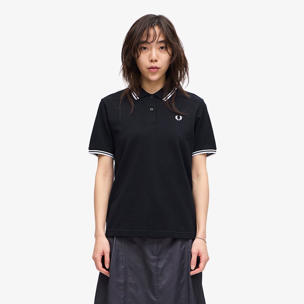 AFPM2413600-350 Fred Perry M3600 Twin Tipped Fred Perry Shirt Black/White - #2