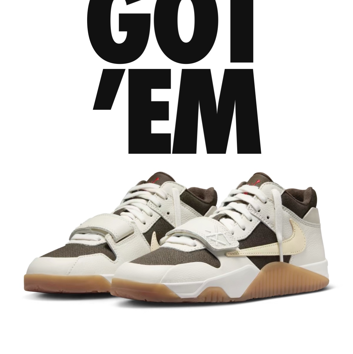 Jordan x Travis Scott Jumpman Jack TR Sail and Dark Mocha 착용 스타일