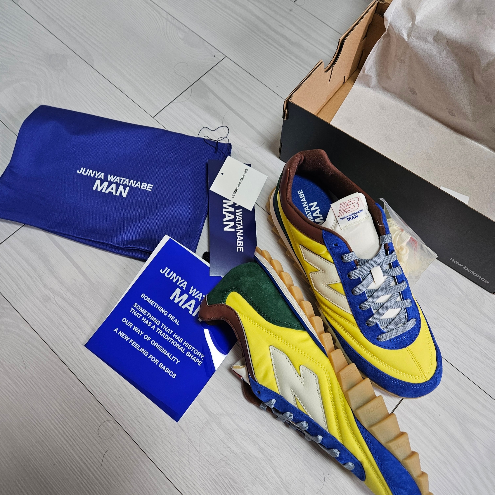 New Balance x Junya Watanabe Man RC30 Yellow 착용 스타일 - 2