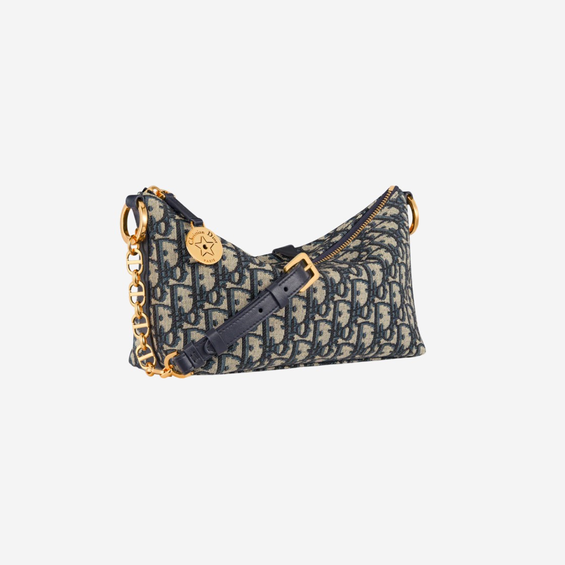 Dior Diorstar Hobo Bag with Chain Oblique Jacquard Blue 상세 이미지 2