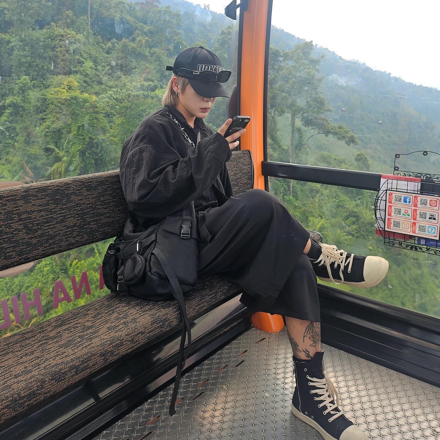 Rick Owens Drkshdw Calf Leather Penta Sneakers Black Milk White 착용 스타일 - 5