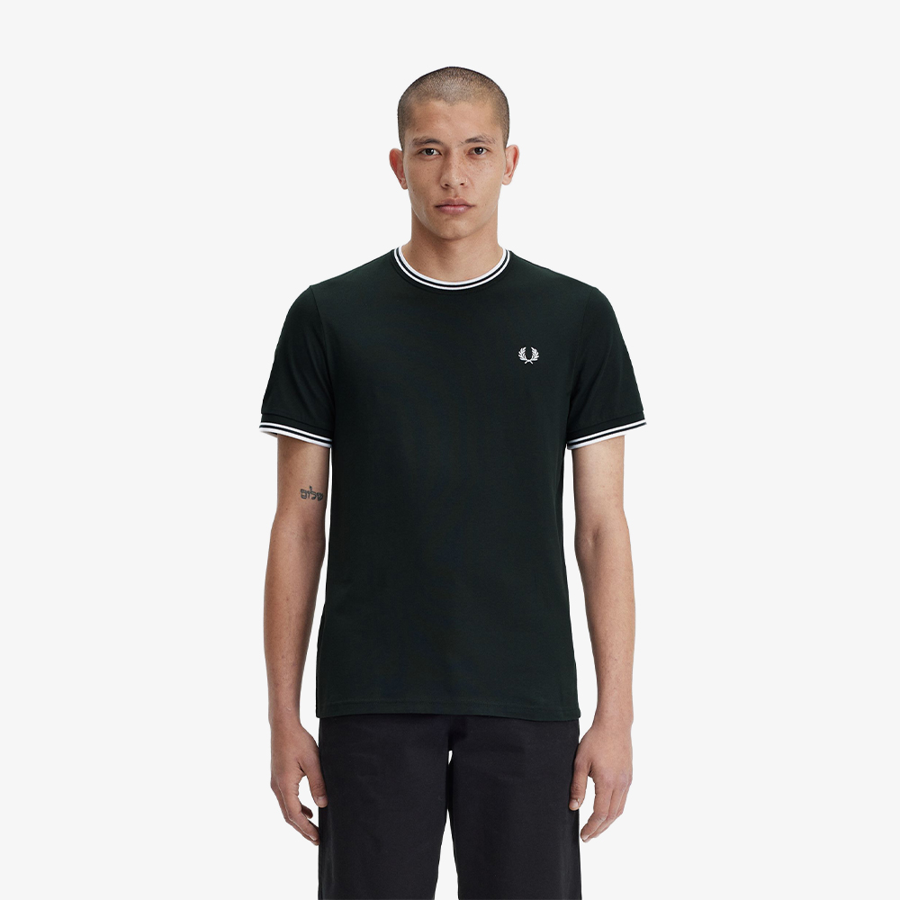프레드페리 트윈 팁 티셔츠 나이트그린(Fred Perry Twin Tipped T-Shirt Night Green/White) - 2