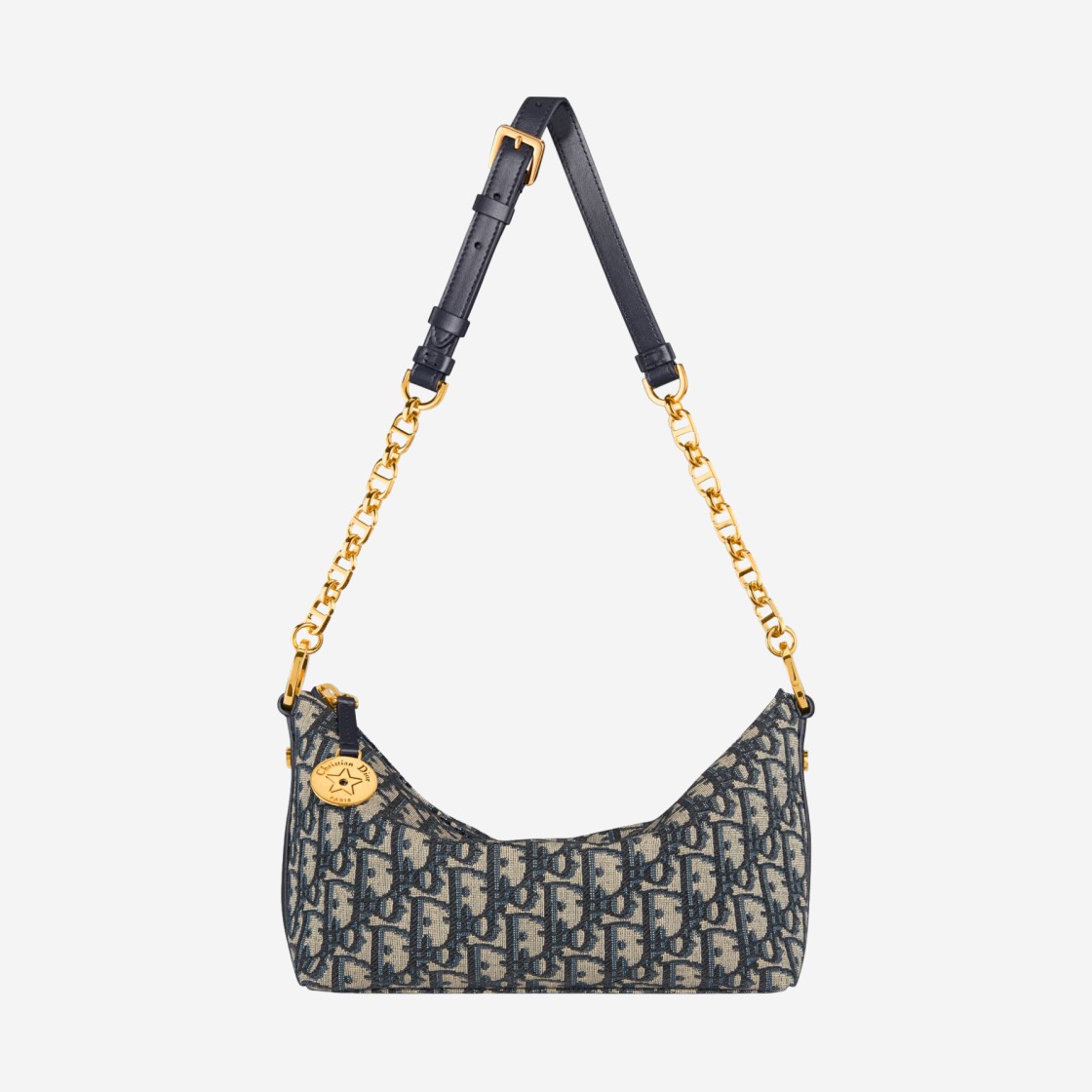 Dior Diorstar Hobo Bag with Chain Oblique Jacquard Blue 상세 이미지 3