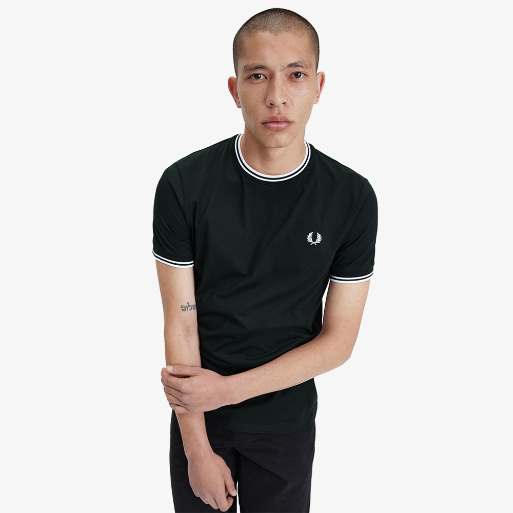프레드페리 트윈 팁 티셔츠 나이트그린(Fred Perry Twin Tipped T-Shirt Night Green/White) - 4