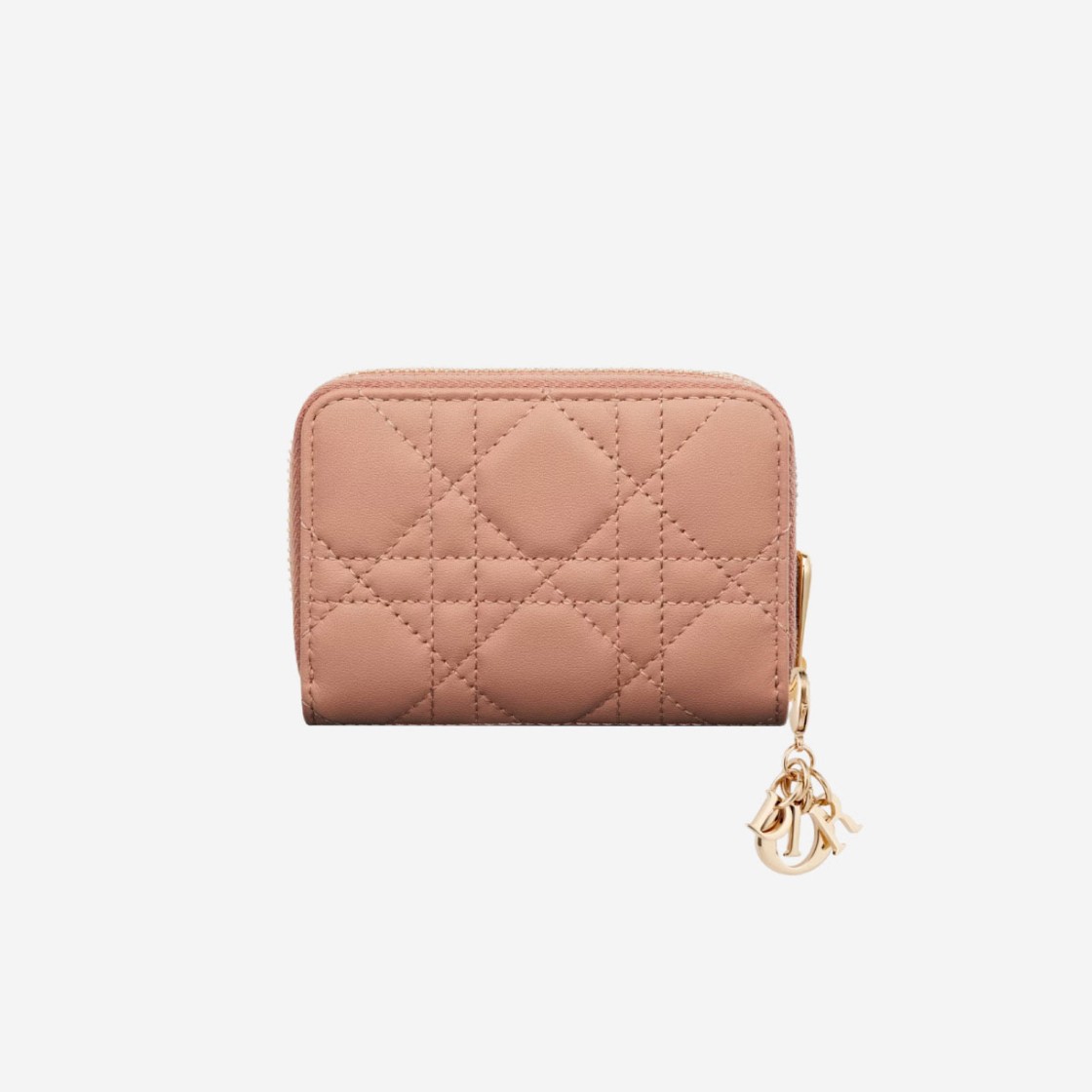 Dior Small Lady Voyageur Coin Purse Cannage Lambskin Rose Des Vents 상세 이미지 3