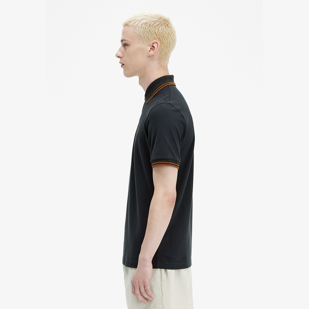 프레드페리 M12 트윈 팁 프레드페리 셔츠 나이트그린/다크카라멜(Fred Perry M12 Twin Tipped Fred Perry Shirt Night Green/Dark Caramel) - 4