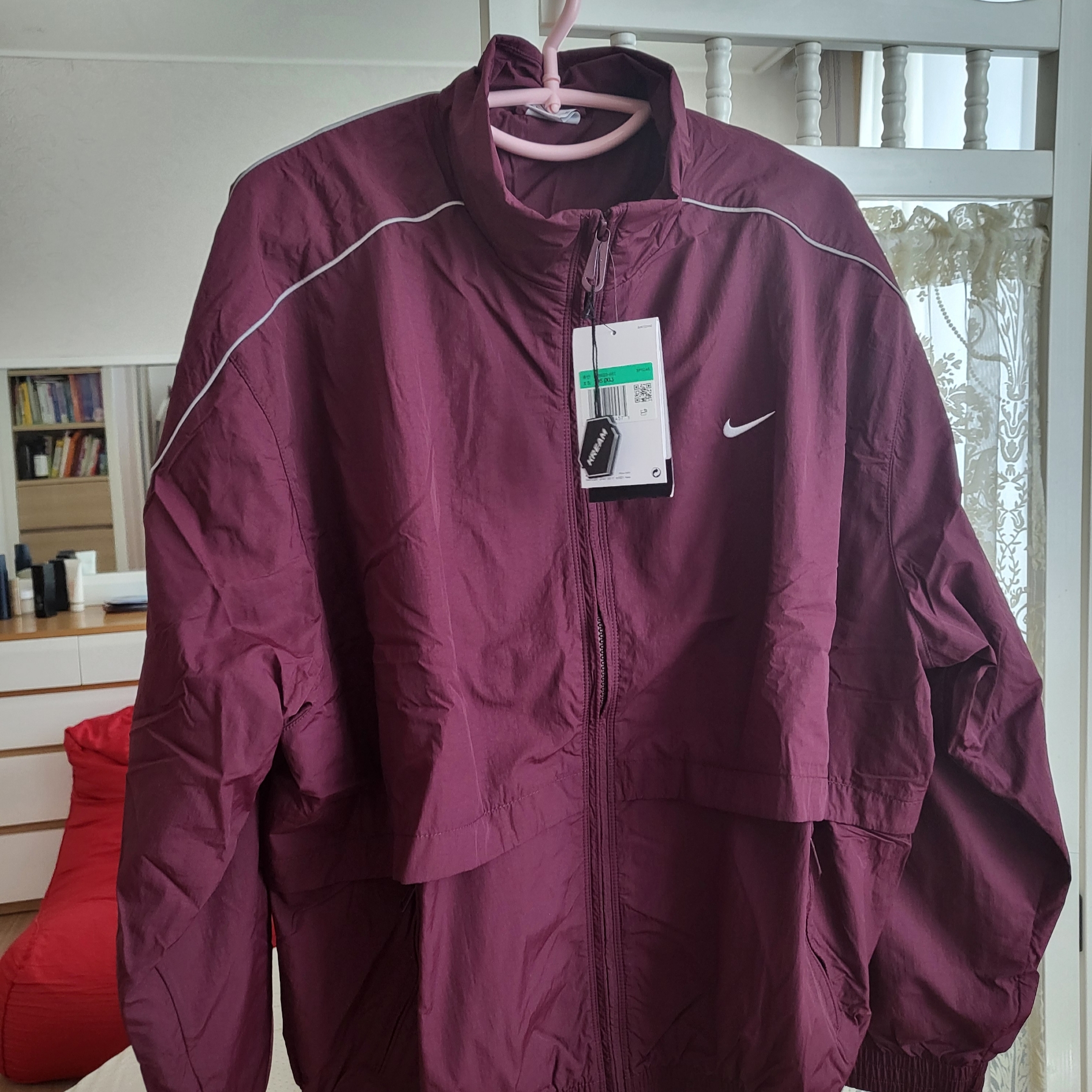 Nike NSW Solo Swoosh Woven Track Jacket Night Maroon - Asia 착용 스타일