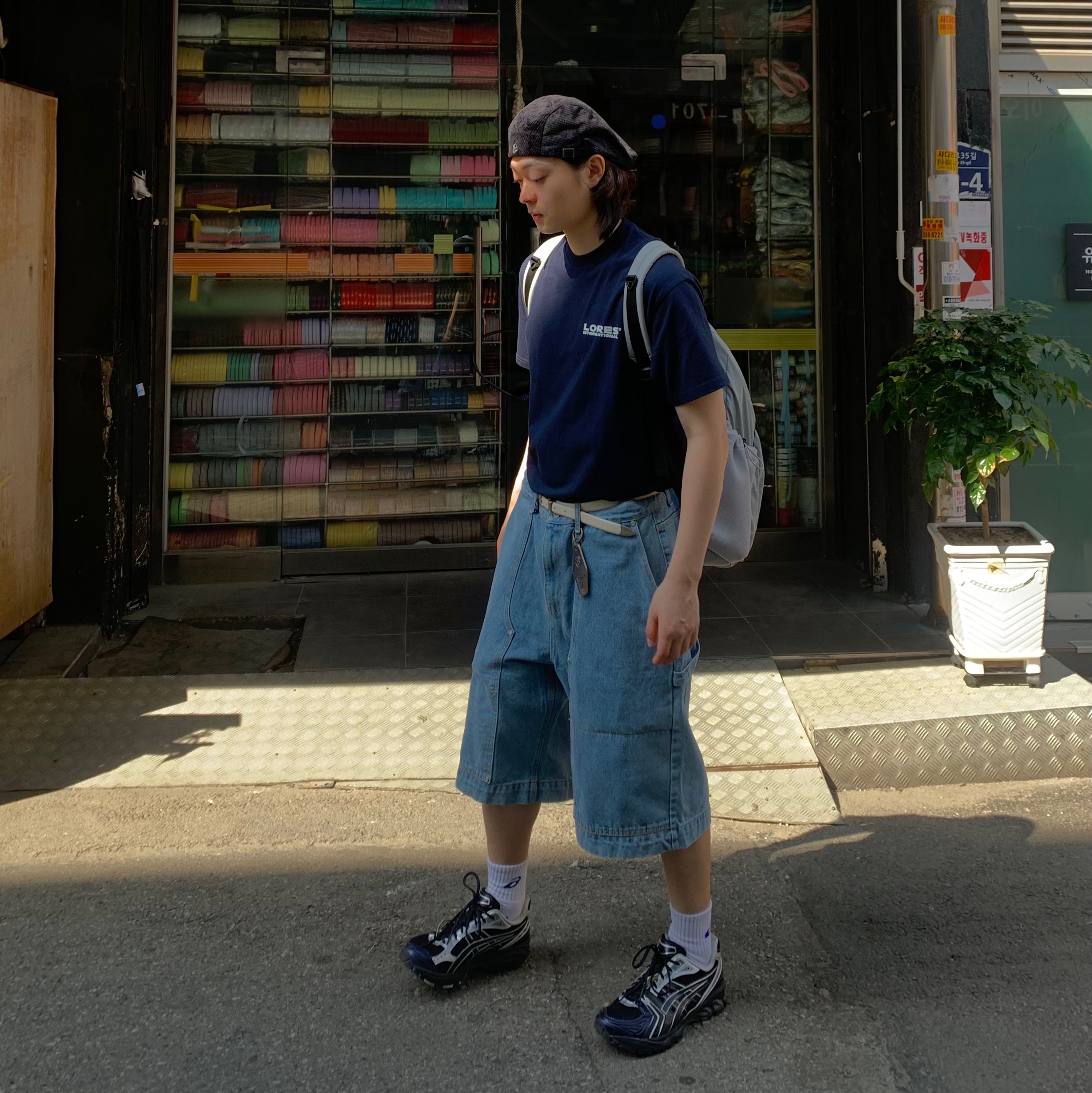 Asics x Atmos x Undermycar Gel-Kayano 14 Black Pure Silver, Nos Couleurs Paisley Rivet Hunting Cap Black 착용 스타일 - 2