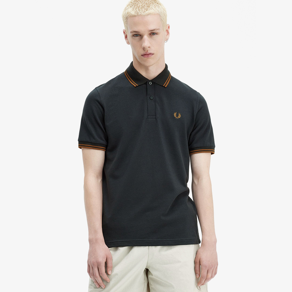 프레드페리 M12 트윈 팁 프레드페리 셔츠 나이트그린/다크카라멜(Fred Perry M12 Twin Tipped Fred Perry Shirt Night Green/Dark Caramel) - 5