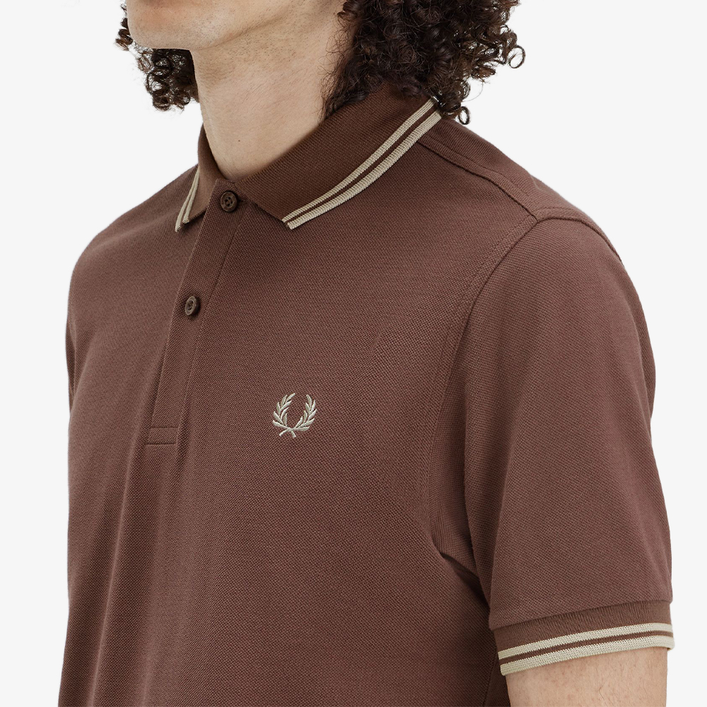 프레드페리 M3600 트윈 팁 프레드페리 셔츠 캐링턴로드브릭/앵커그레이(Fred Perry M3600 Twin Tipped Fred Perry Shirt Carrington Road Brick/Warm Grey) - 5