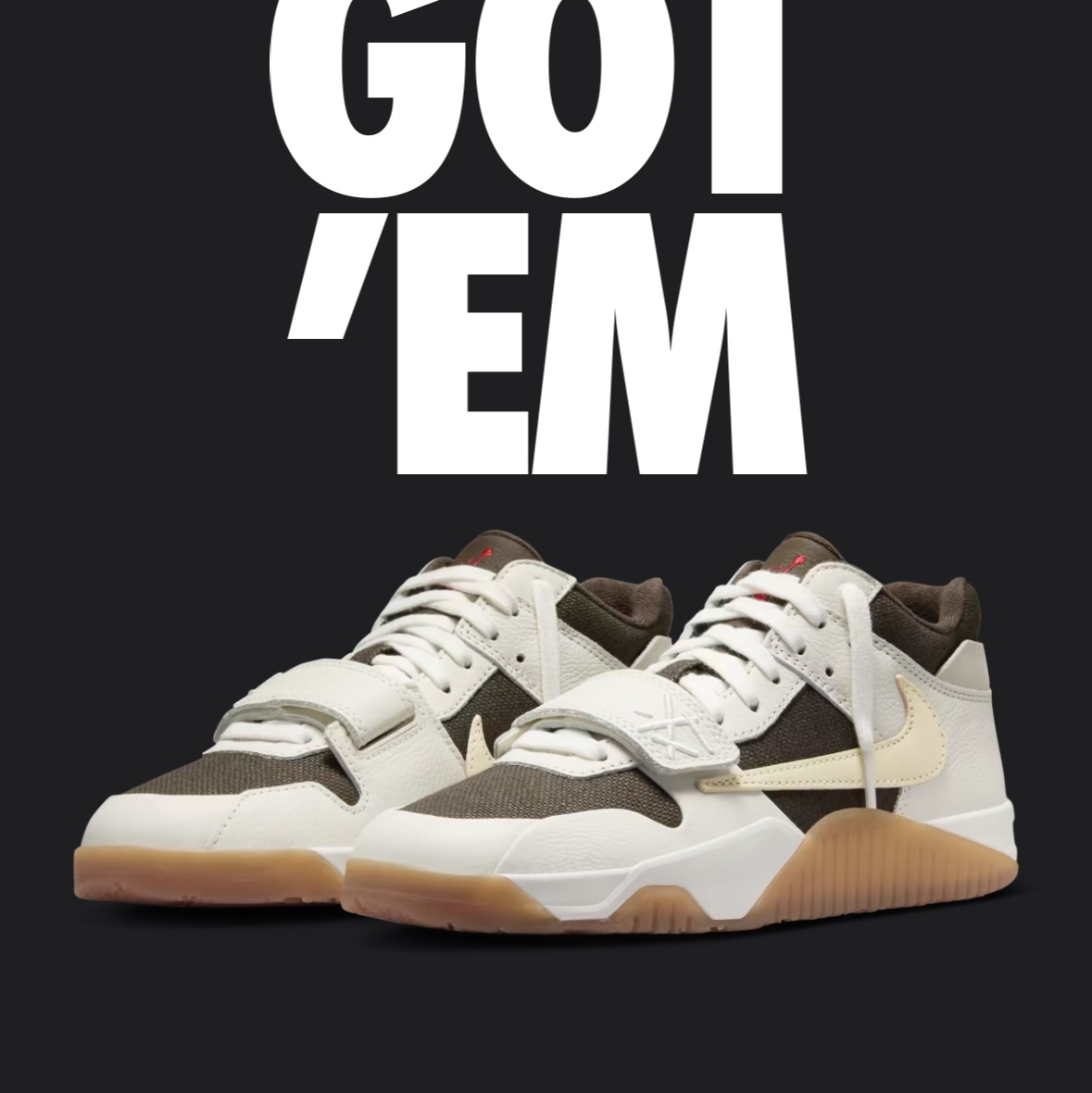 Jordan x Travis Scott Jumpman Jack TR Sail and Dark Mocha 착용 스타일