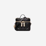 Dior Micro Lady Vanity Case Cannage Lambskin Black Gold