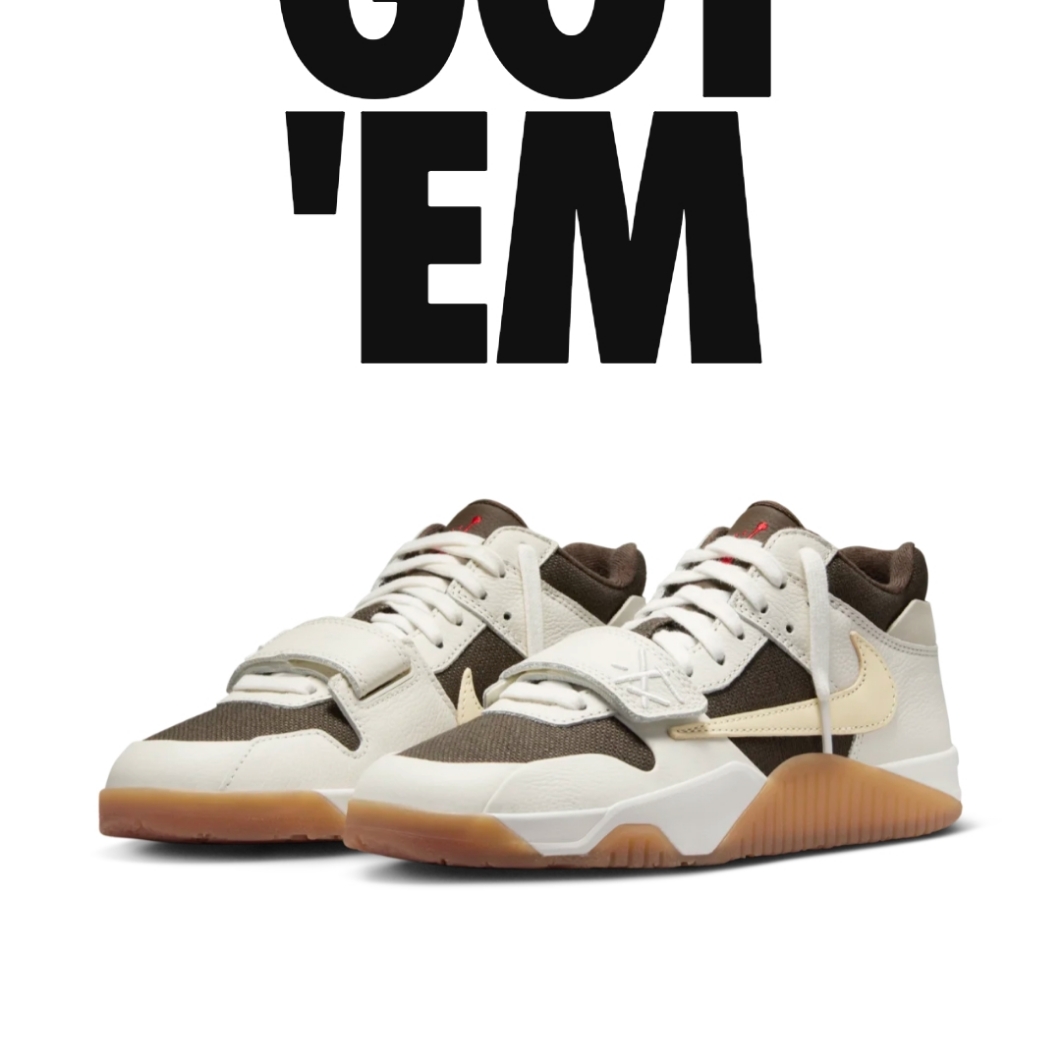 Jordan x Travis Scott Jumpman Jack TR Sail and Dark Mocha 착용 스타일