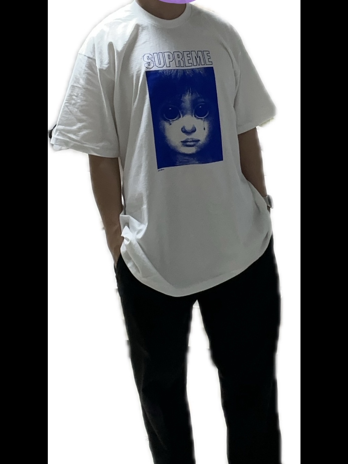 Supreme x Margaret Keane Teardrop T-Shirt White - 24SS 착용 스타일 - 2