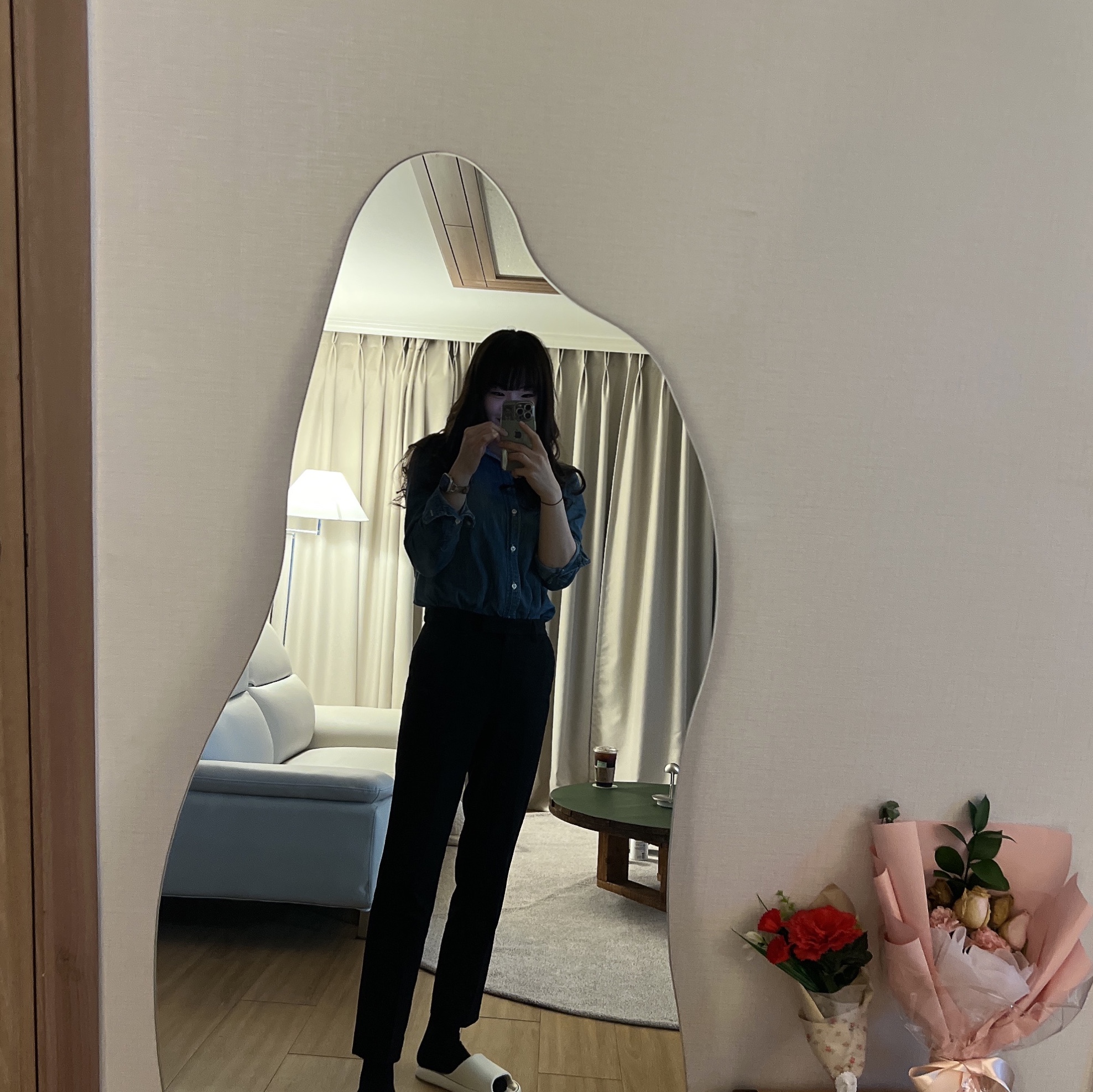 [30%적립] Polo Ralph Lauren Custom Fit Denim Shirt Navy 착용 스타일