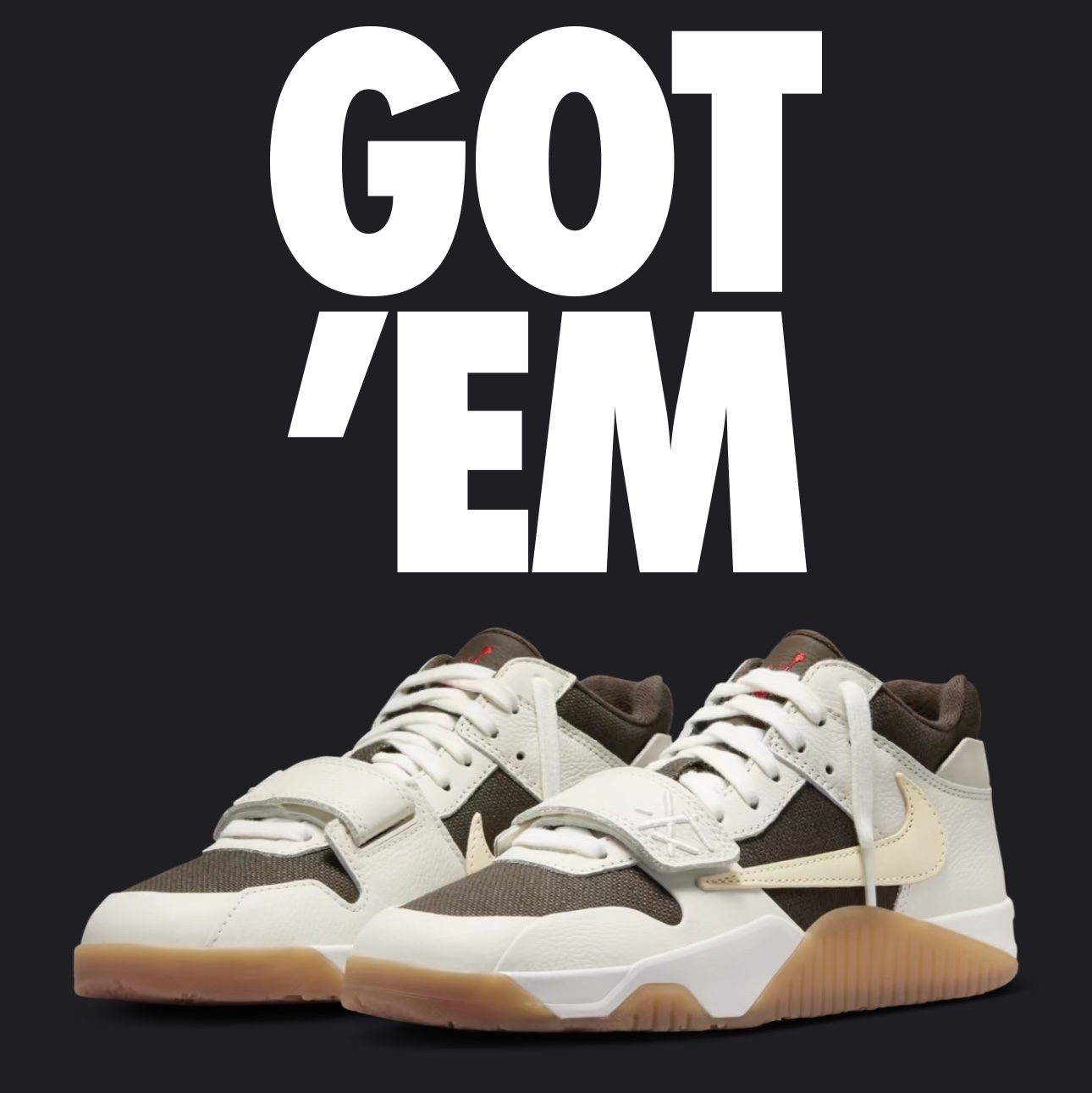 Jordan x Travis Scott Jumpman Jack TR Sail and Dark Mocha 착용 스타일