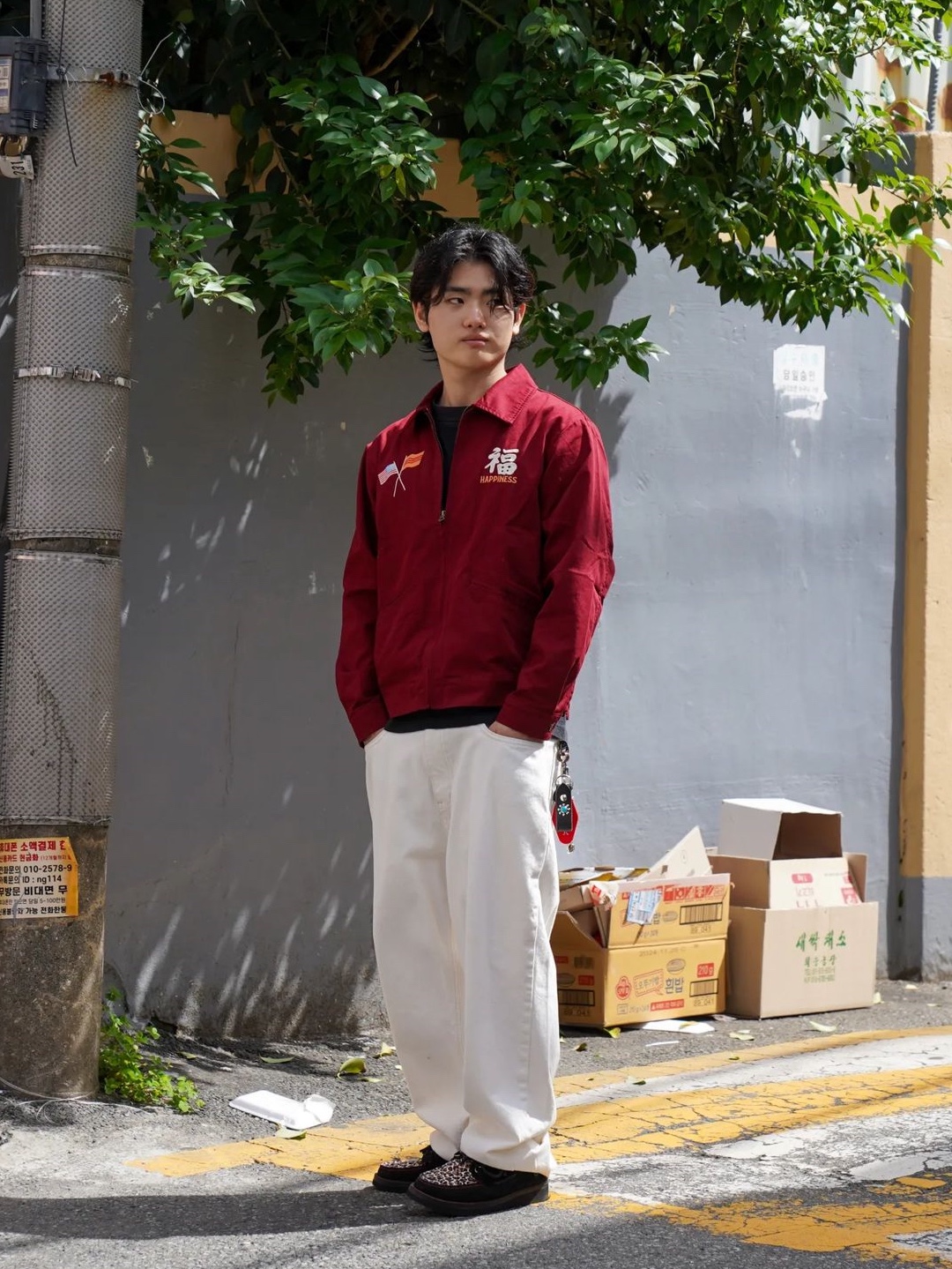 Houston Japan Ladies Vietnam Jacket Tiger Maroon 23HL074MR, Houston Japan Ladies Vietnam Jacket Tiger Natural 23HL074NT 착용 스타일 - 1